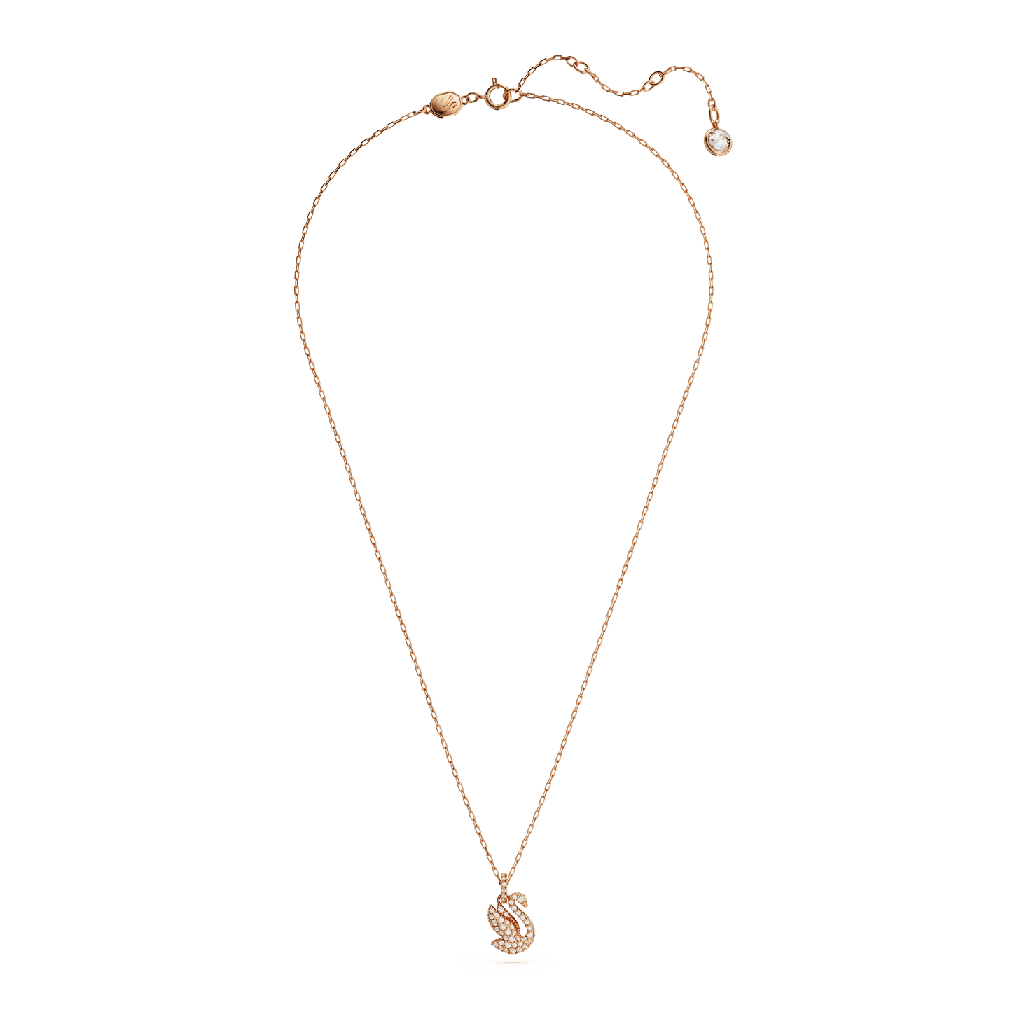 Swan pendant, Swan, Small, White, Rose gold-tone plated 5647555