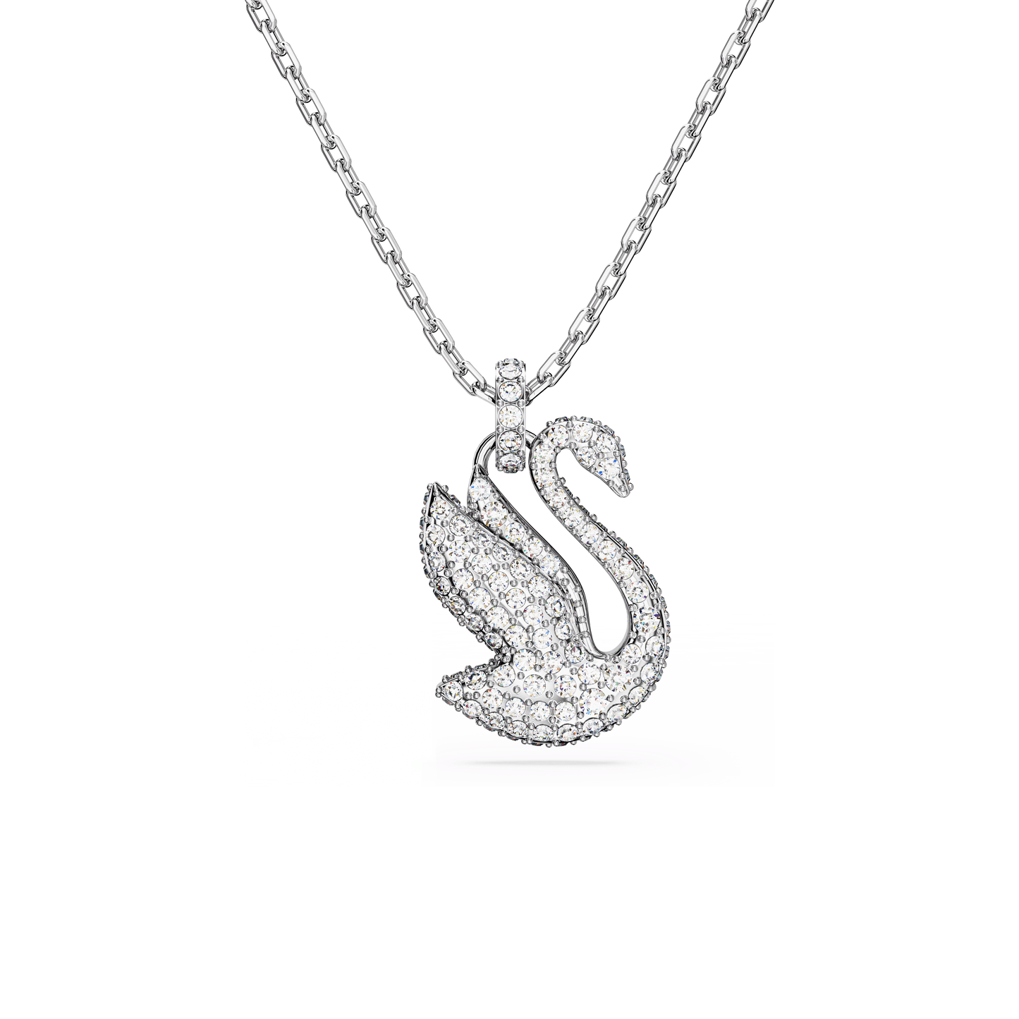 Swan pendant, Swan, Medium, White, Rhodium plated 5647872