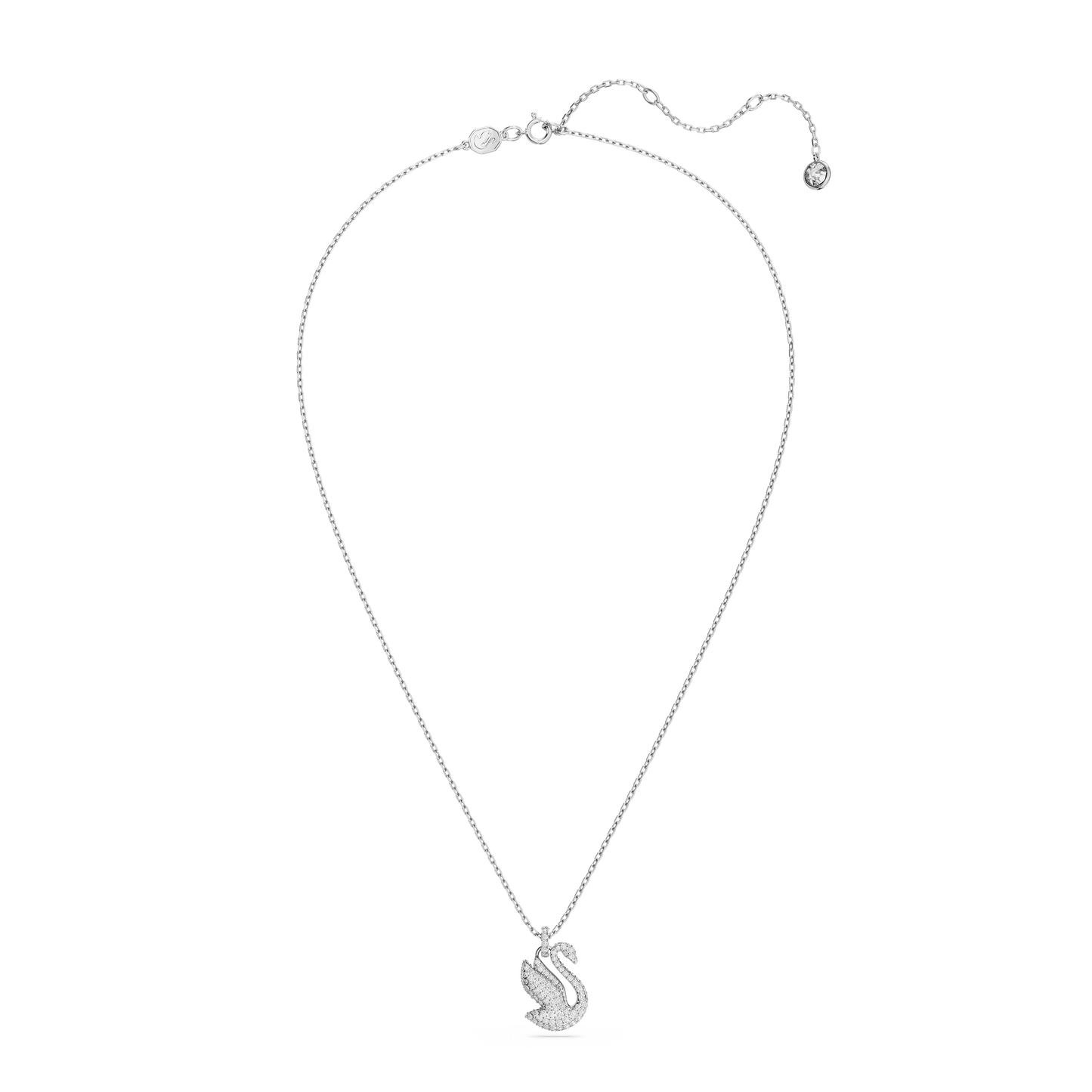 Swan pendant, Swan, Medium, White, Rhodium plated 5647872