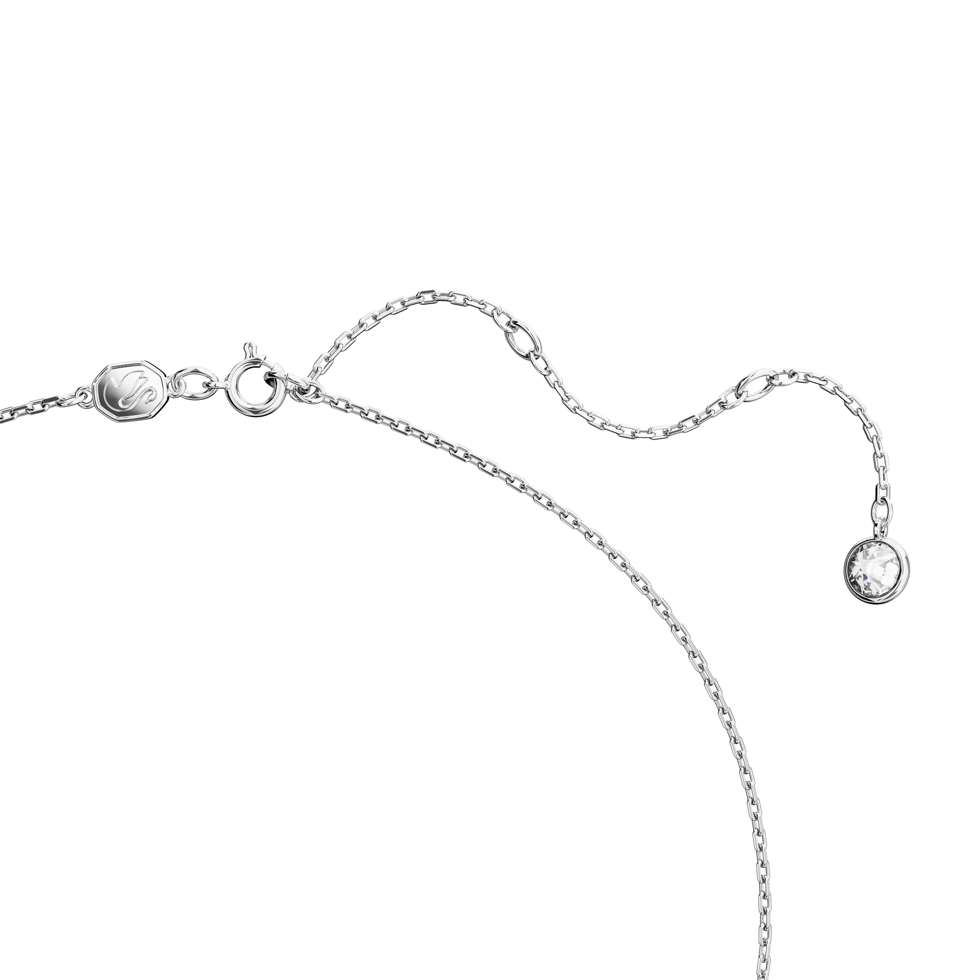 Swan pendant, Swan, Medium, White, Rhodium plated 5647872