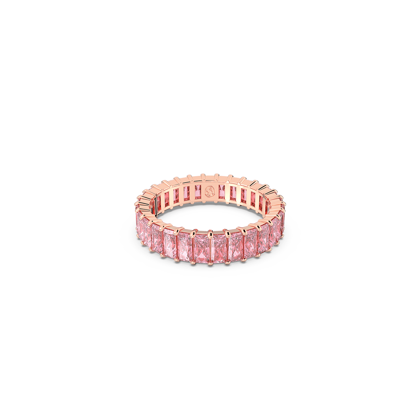 Matrix ring, Baguette cut, Pink, Rose gold-tone plated 5648286
