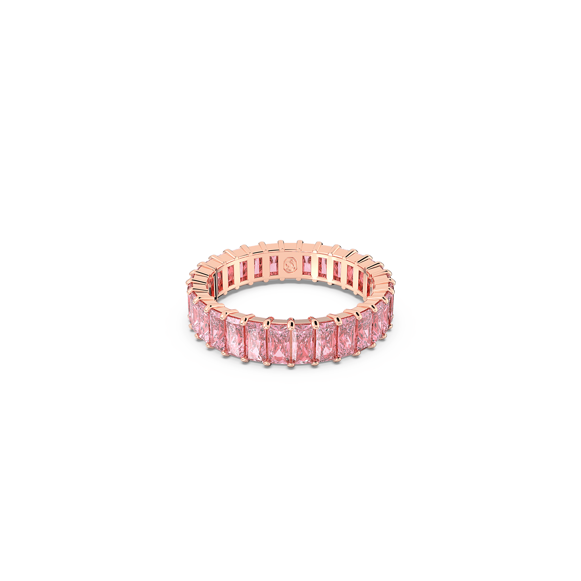 Matrix ring, Baguette cut, Pink, Rose gold-tone plated 5648286
