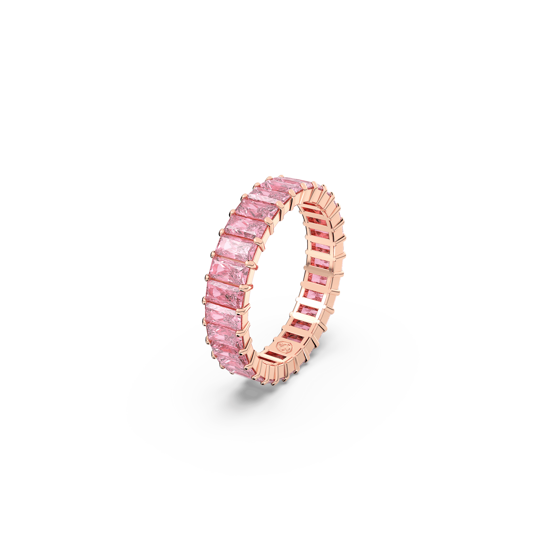 Matrix ring, Baguette cut, Pink, Rose gold-tone plated 5648287