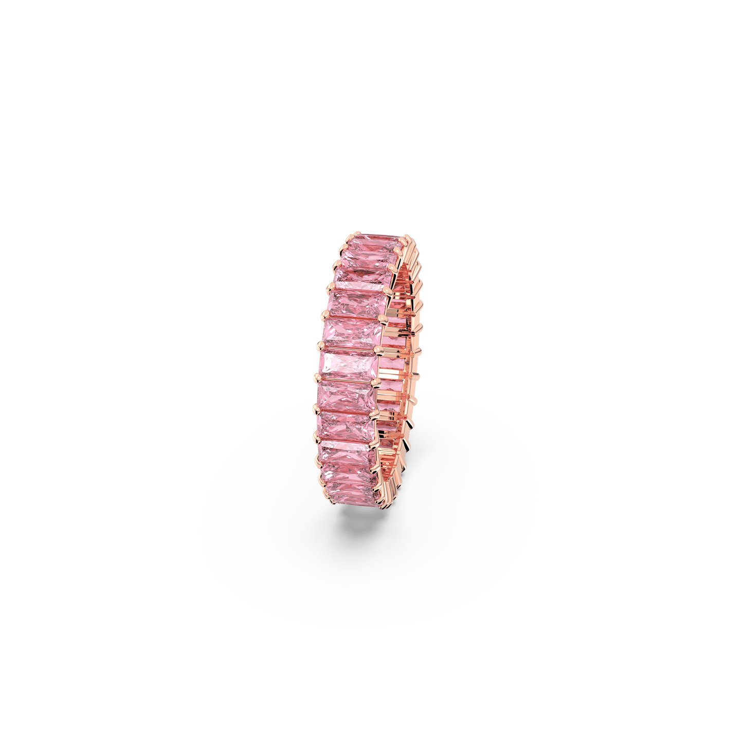 Matrix ring, Baguette cut, Pink, Rose gold-tone plated 5648288