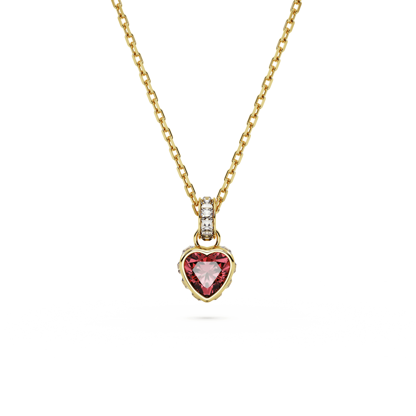 Chroma pendant, Heart, Red, Gold-tone plated 5648750