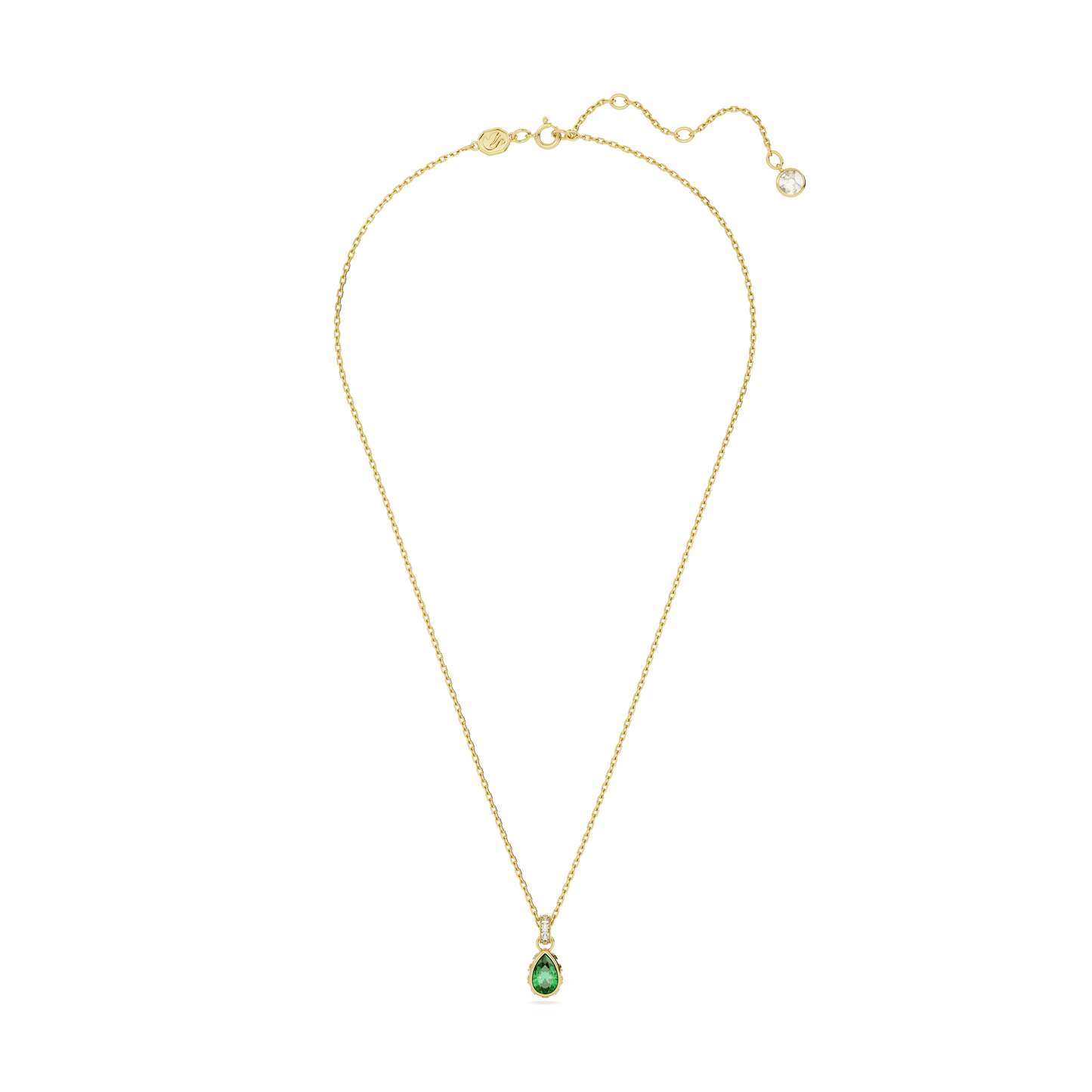 Chroma pendant, Pear cut, Green, Gold-tone plated 5648751