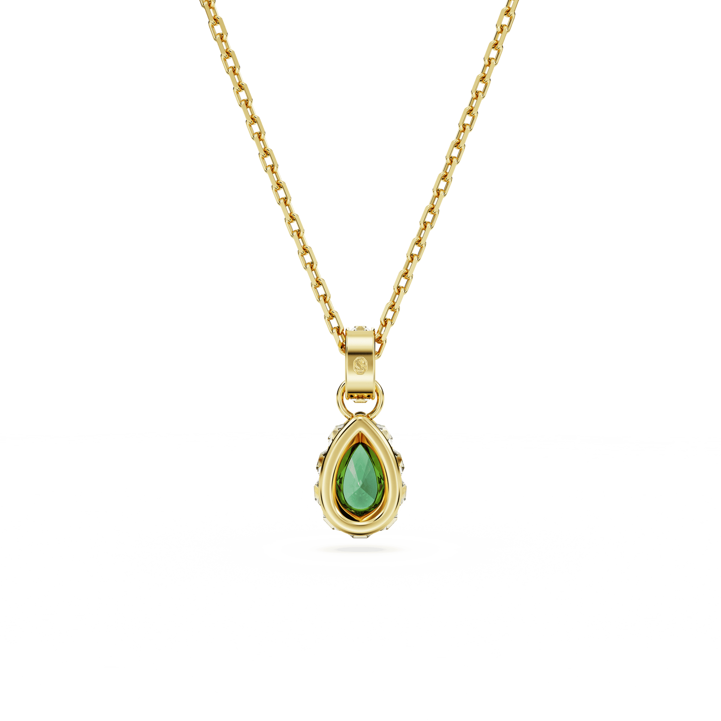Chroma pendant, Pear cut, Green, Gold-tone plated 5648751