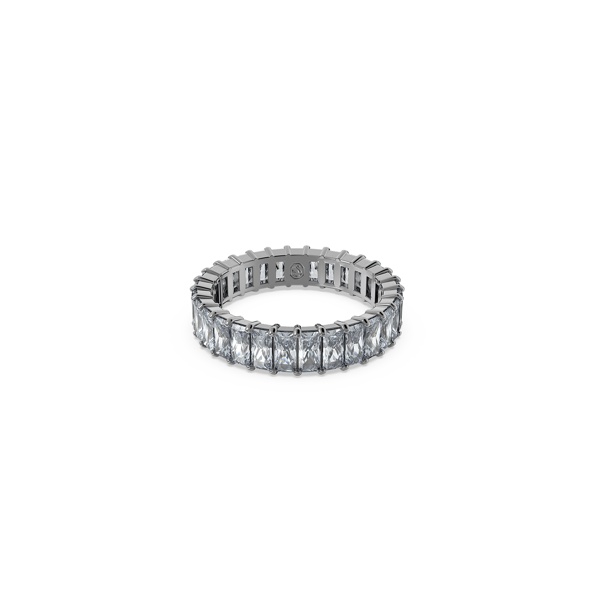 Matrix ring, Baguette cut, Gray, Ruthenium plated 5648914