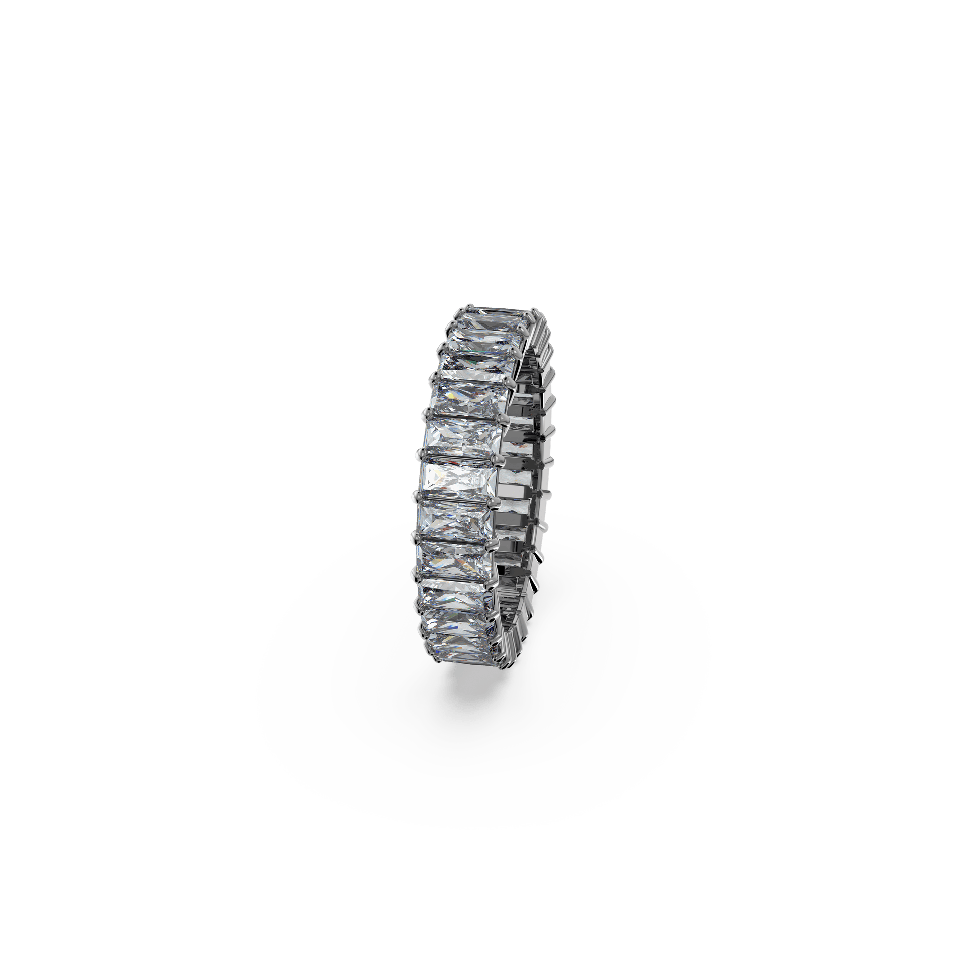 Matrix ring, Baguette cut, Gray, Ruthenium plated 5648917