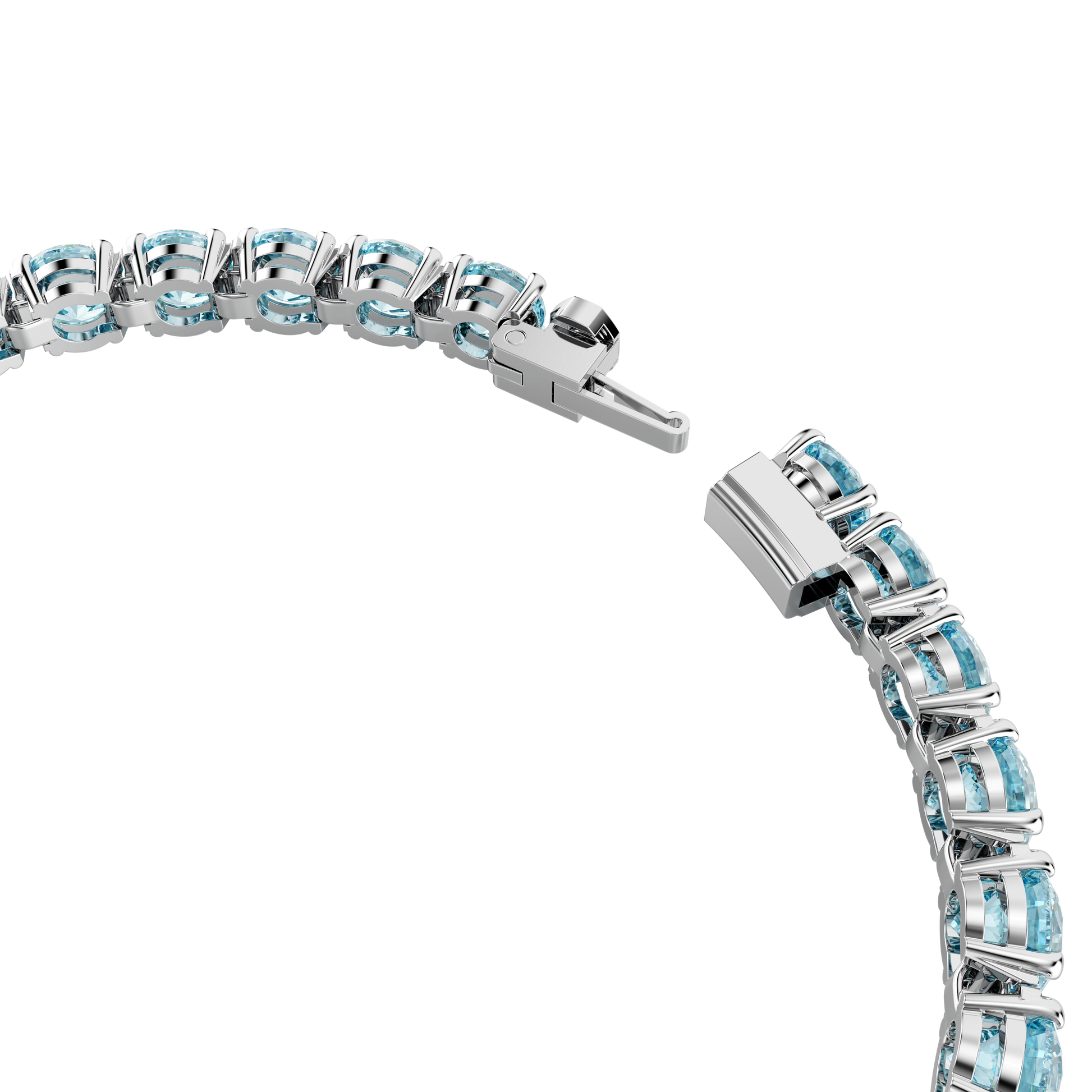 Matrix Tennis bracelet, Round cut, Blue, Rhodium plated 5648928