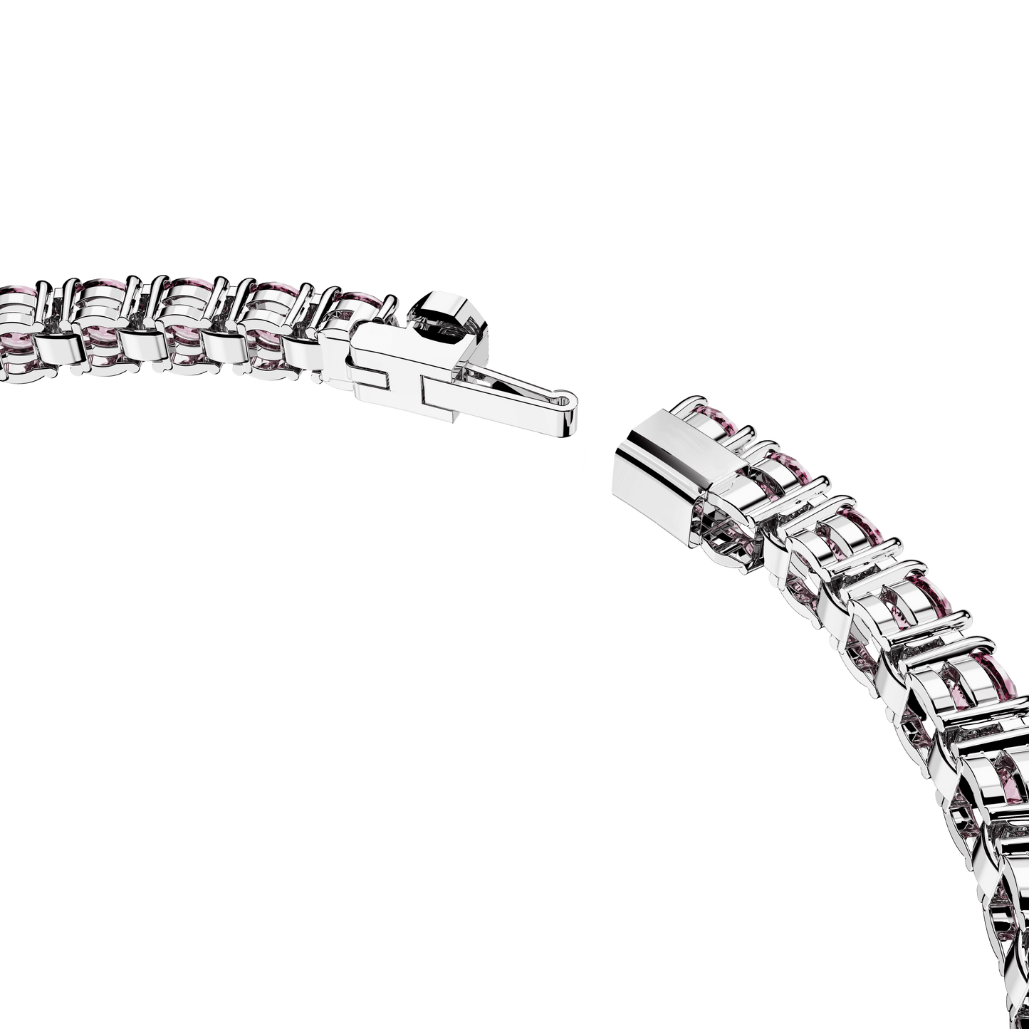 Matrix Tennis bracelet, Round cut, Pink, Rhodium plated 5648932