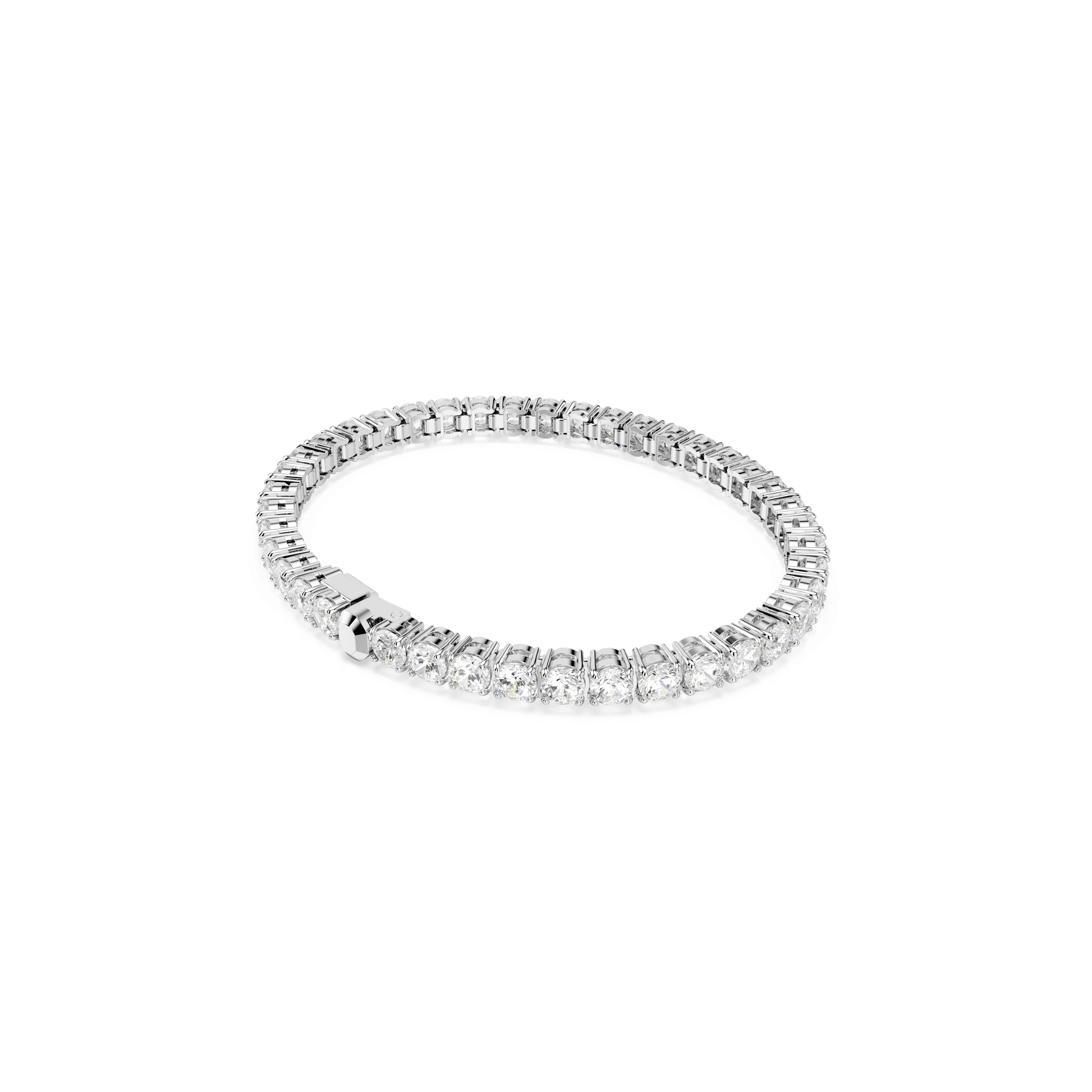 Matrix Tennis bracelet, Round cut, White, Rhodium plated 5648938