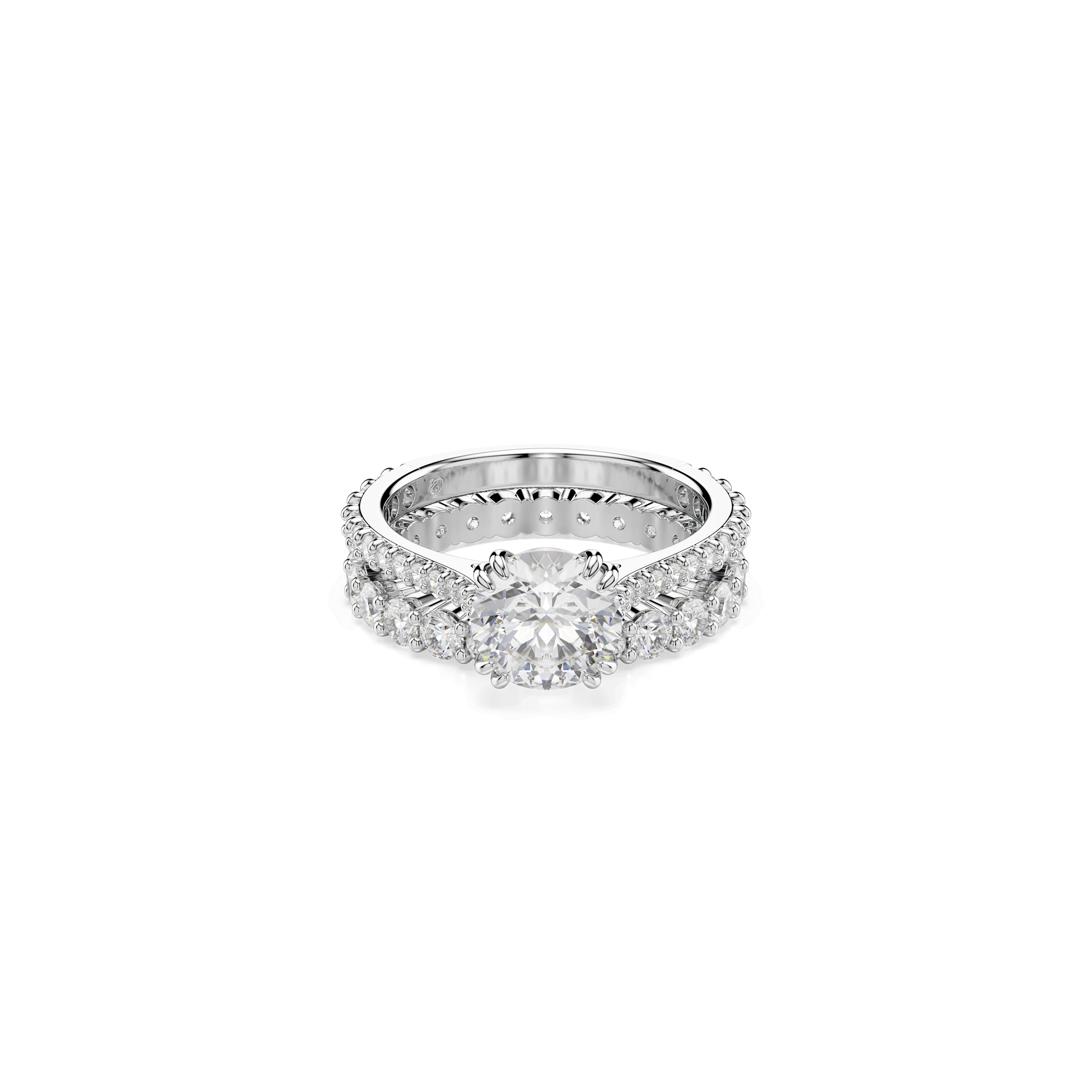 Stilla ring, Set (2), Round cut, White, Rhodium plated 5649213
