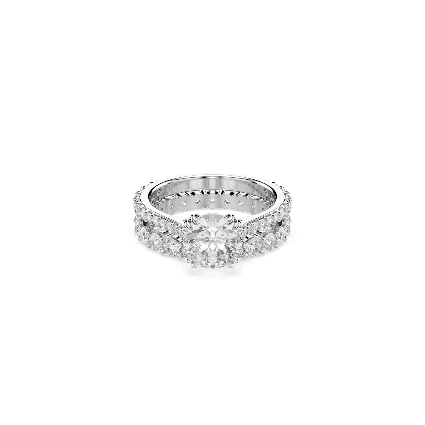 Stilla ring, Set (2), Round cut, White, Rhodium plated 5649215