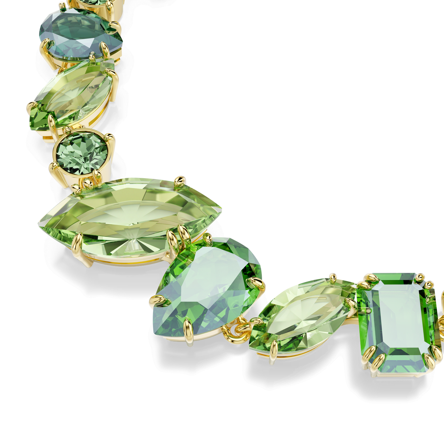 Gema bracelet, Mixed cuts, Green, Gold-tone plated 5652822