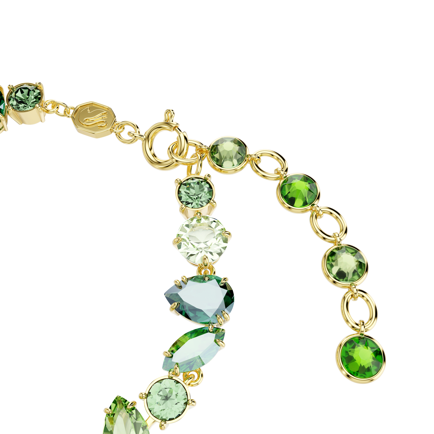 Gema bracelet, Mixed cuts, Green, Gold-tone plated 5652822
