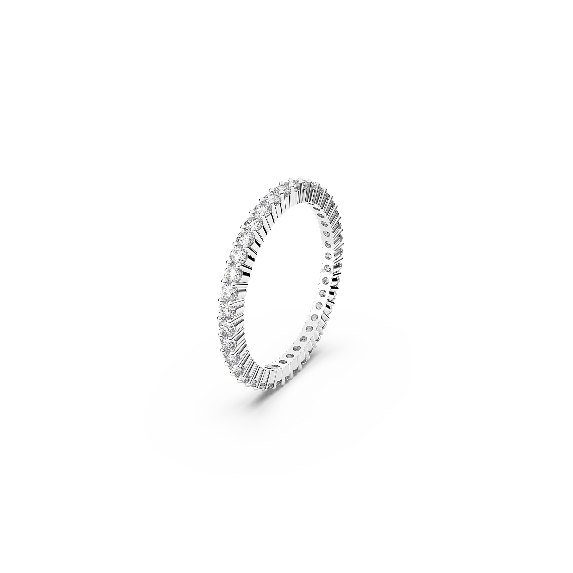 Matrix Vittore ring, Round cut, White, Silver-tone finish 5655705