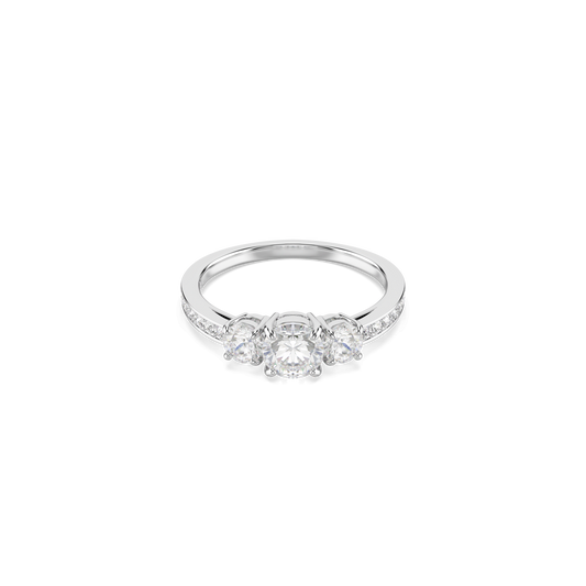 Stilla Attract ring, Round cut, White, Silver-tone finish 5655713