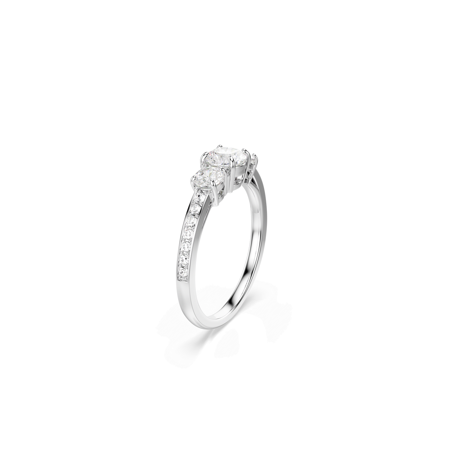 Stilla Attract ring, Round cut, White, Silver-tone finish 5656292