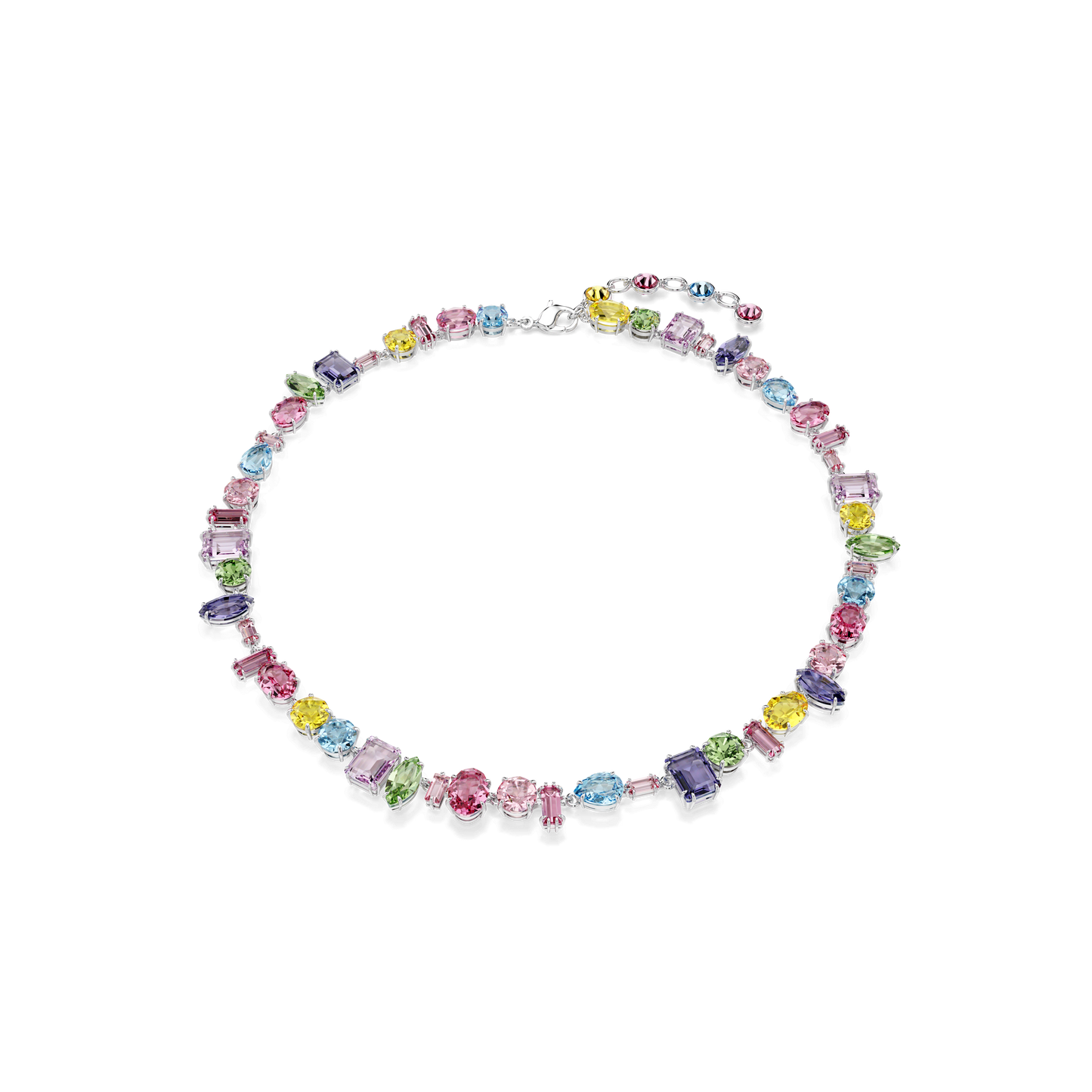 Gema necklace, Mixed cuts, Multicolored, Rhodium plated 5656397