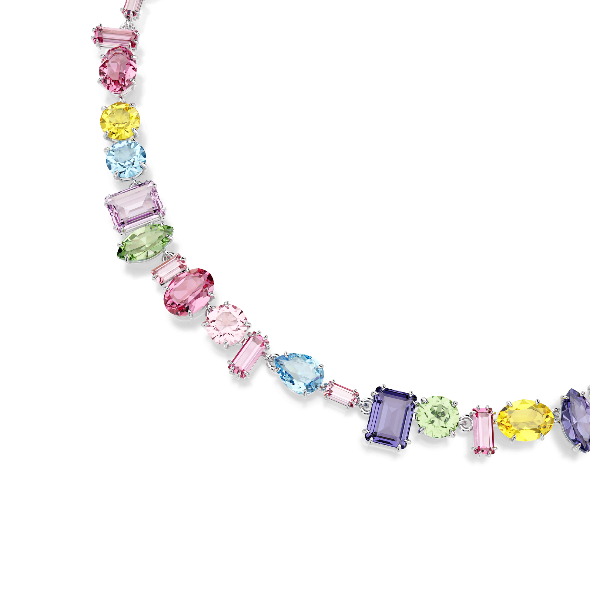 Gema necklace, Mixed cuts, Multicolored, Rhodium plated 5656397