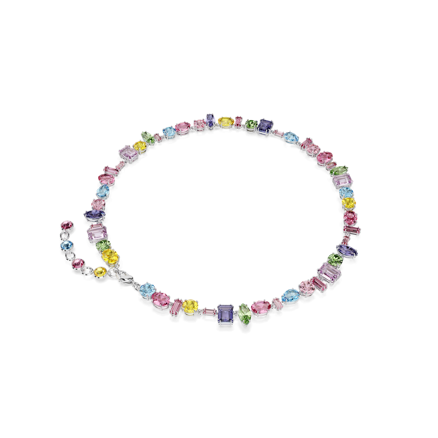 Gema necklace, Mixed cuts, Multicolored, Rhodium plated 5656397