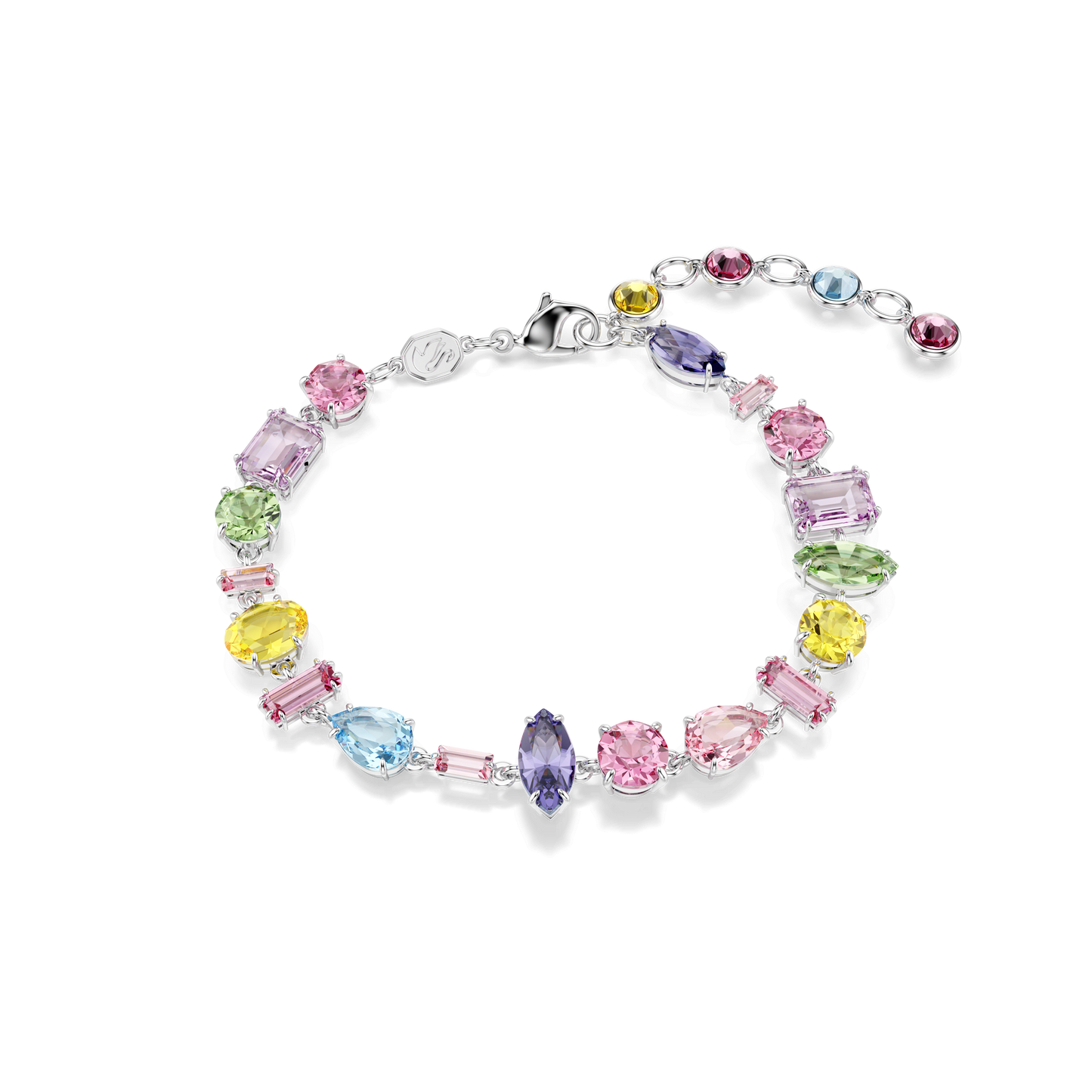 Gema bracelet, Mixed cuts, Multicolored, Rhodium plated 5656427