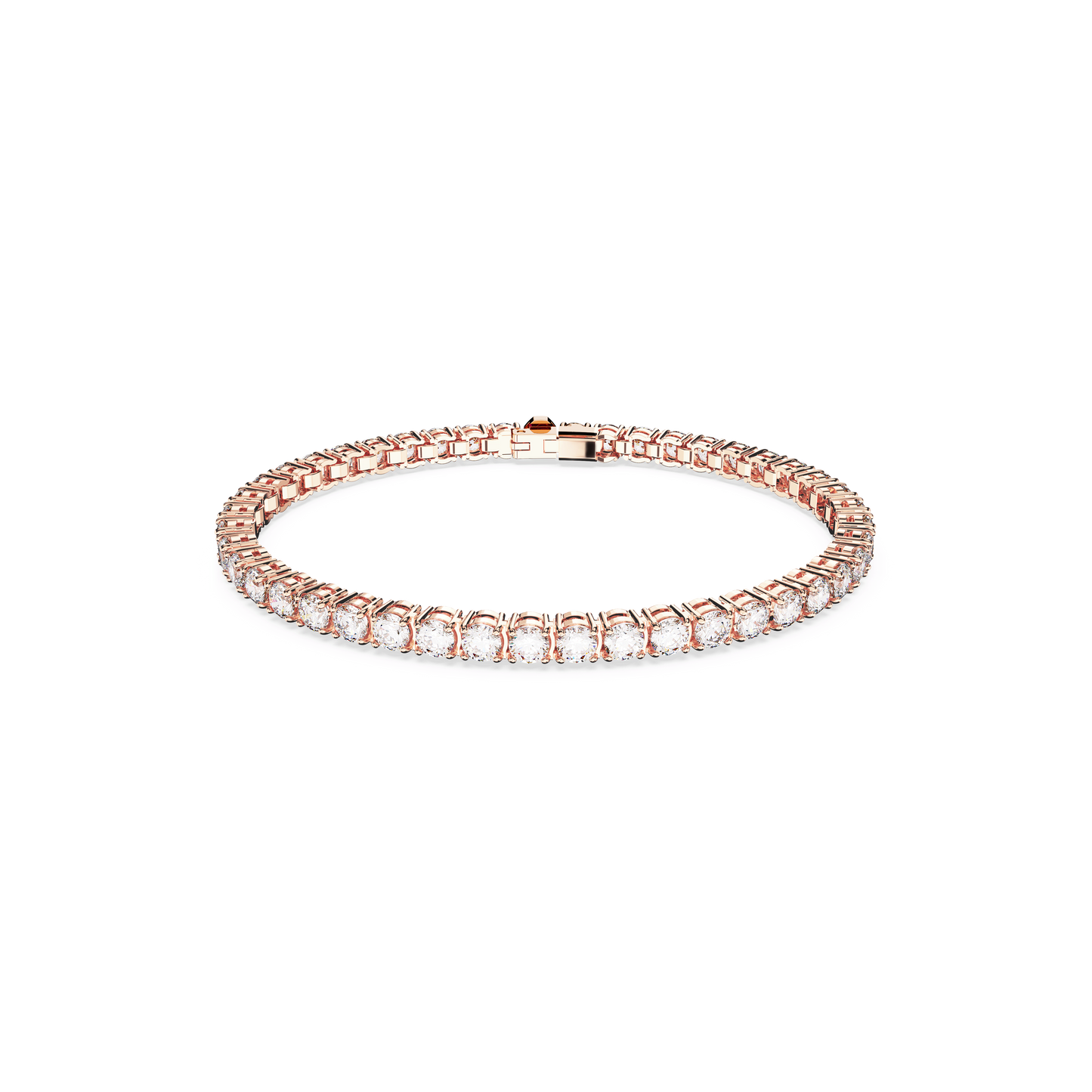 Matrix Tennis bracelet, Round cut, White, Rose gold-tone plated 5657657
