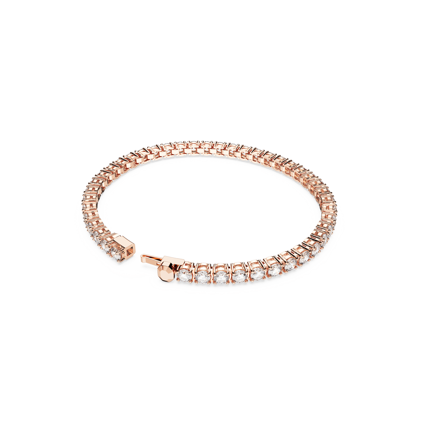 Matrix Tennis bracelet, Round cut, White, Rose gold-tone plated 5657659