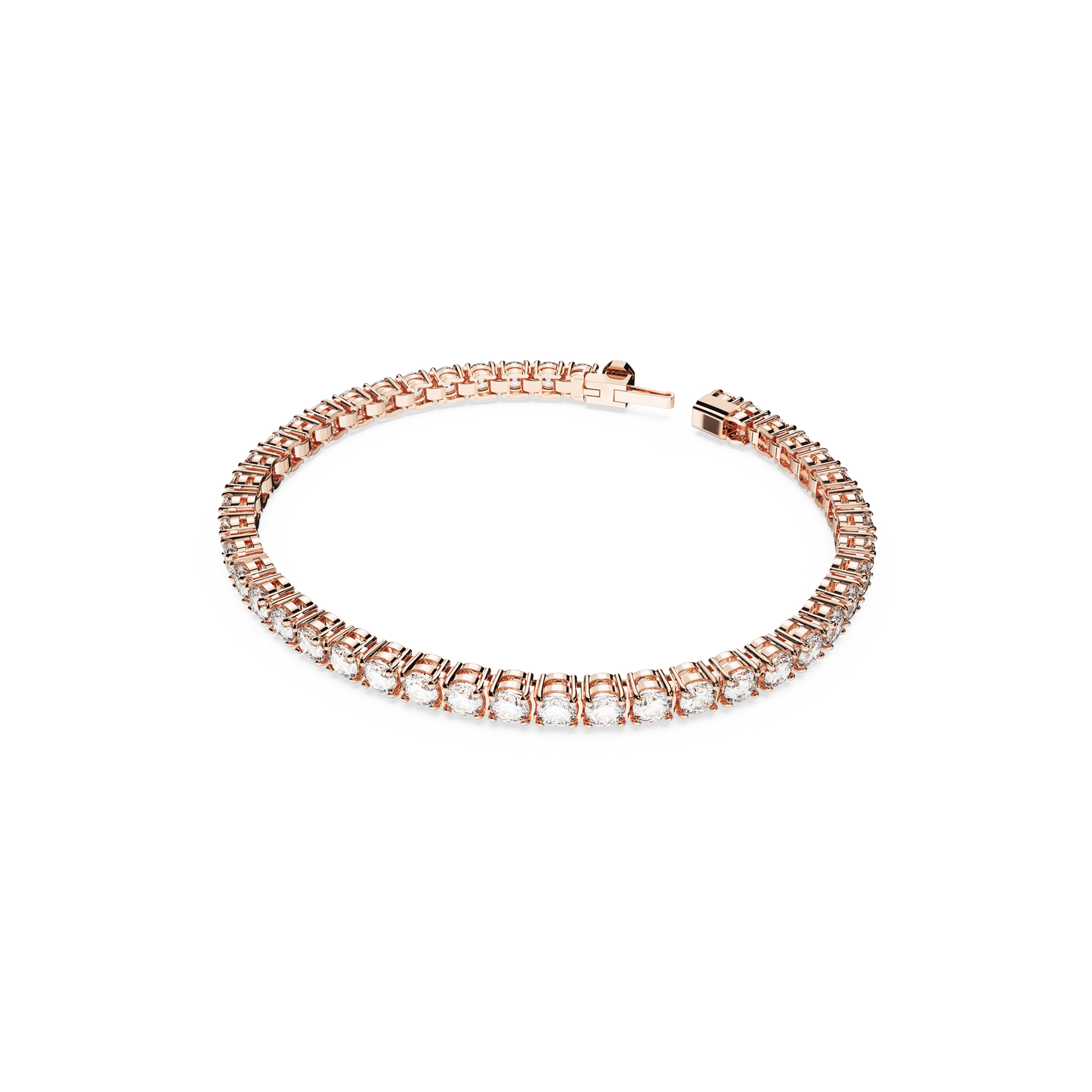 Matrix Tennis bracelet, Round cut, White, Rose gold-tone plated 5657661