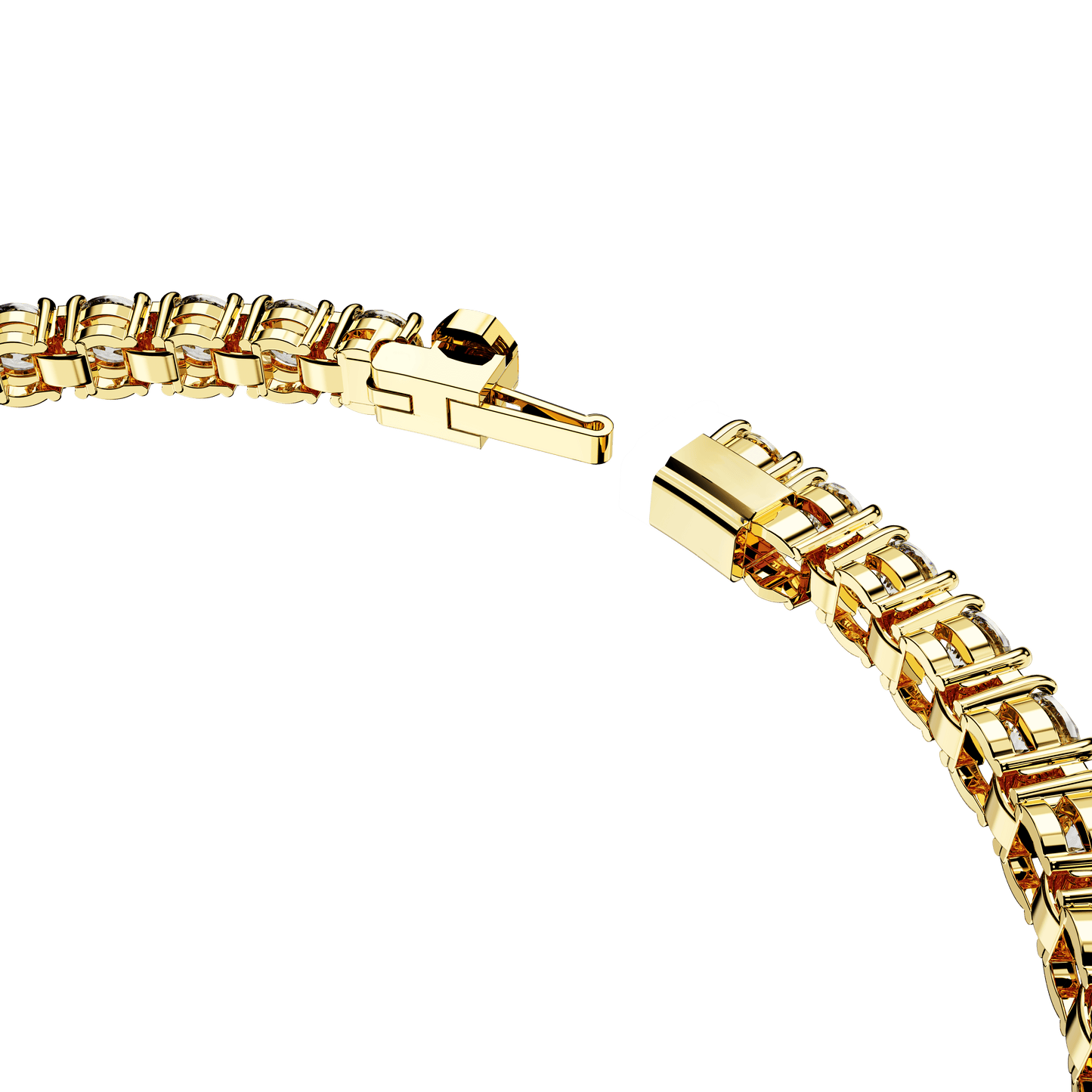 Matrix Tennis bracelet, Round cut, White, Gold-tone plated 5657664
