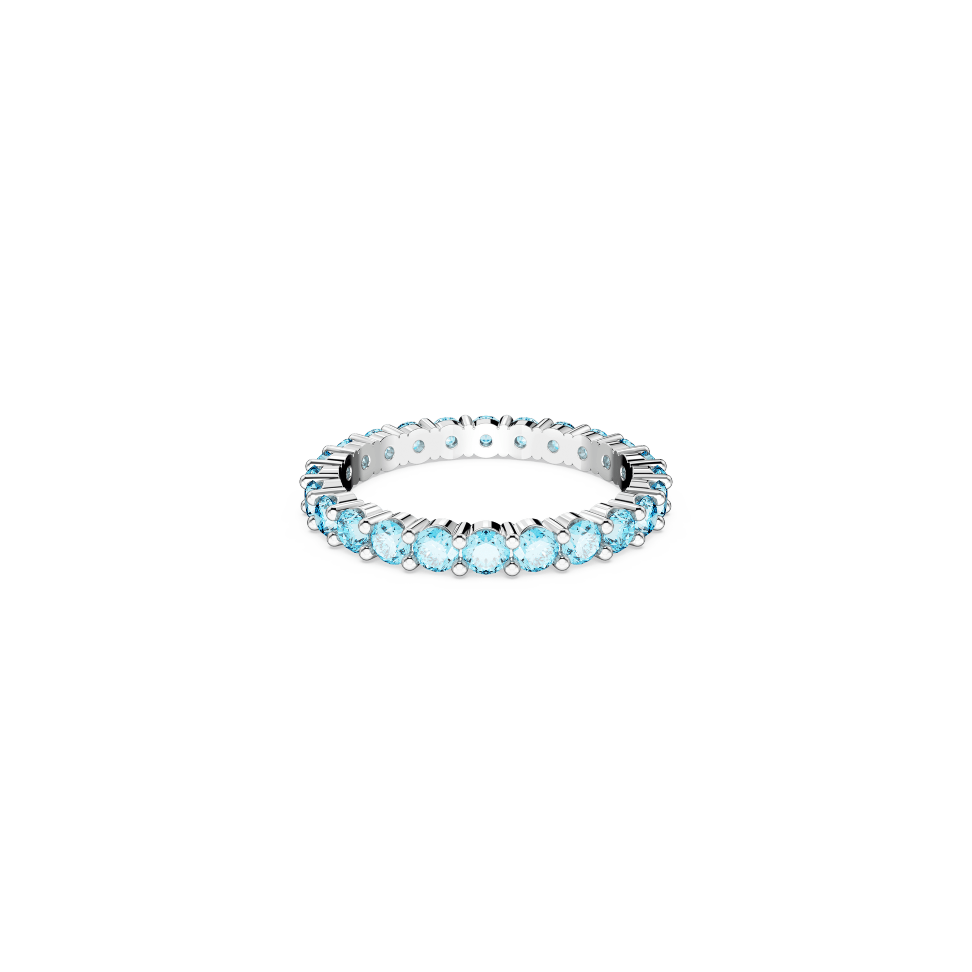 Matrix ring, Round cut, Blue, Rhodium plated 5658671