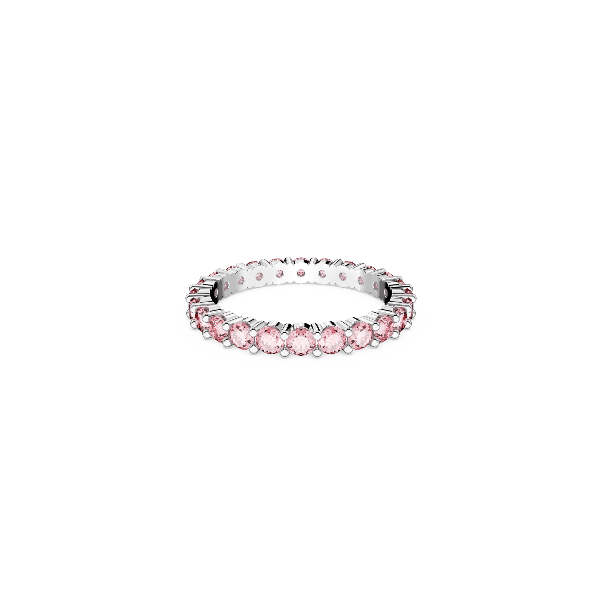 Matrix ring, Round cut, Pink, Rhodium plated 5658853