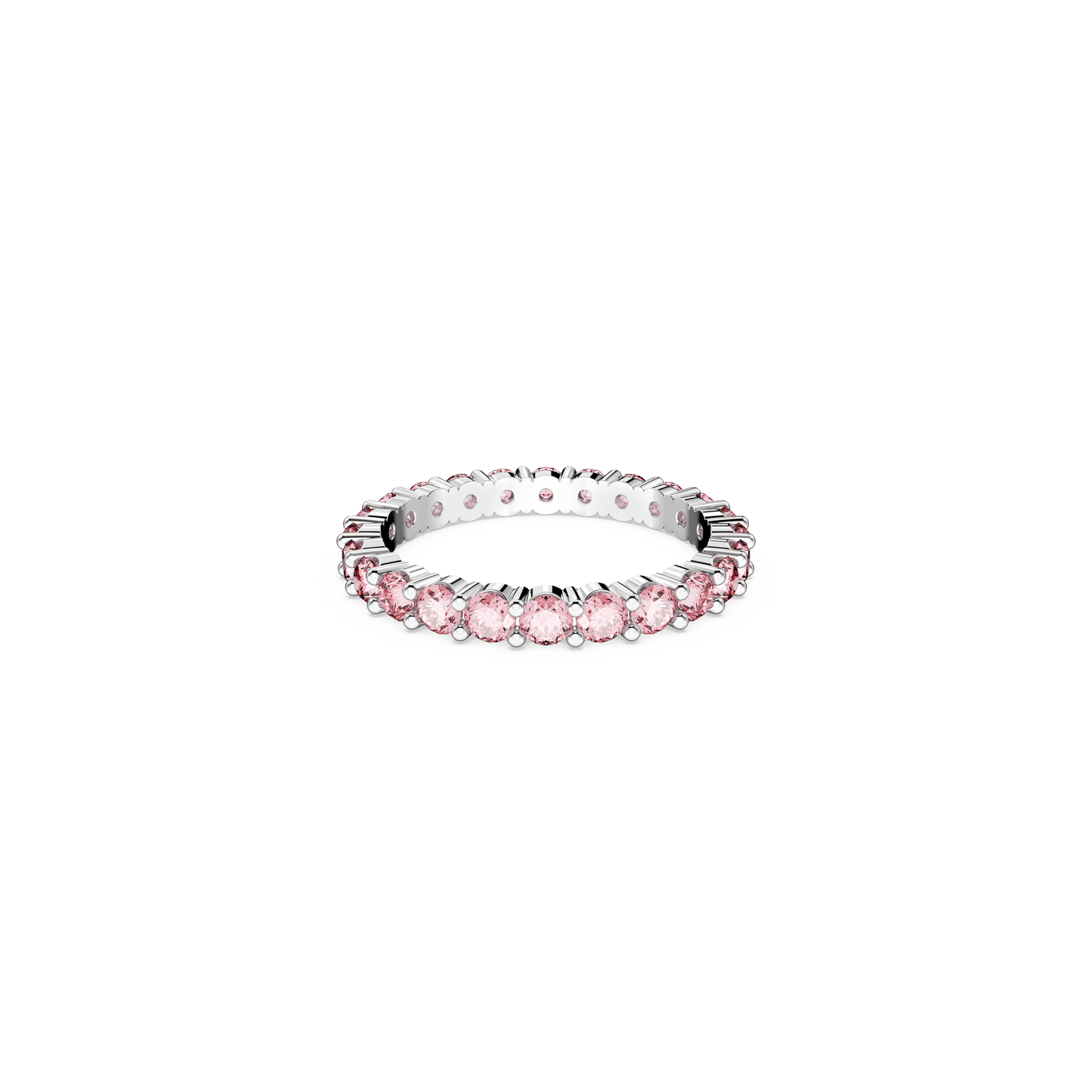 Matrix ring, Round cut, Pink, Rhodium plated 5658854