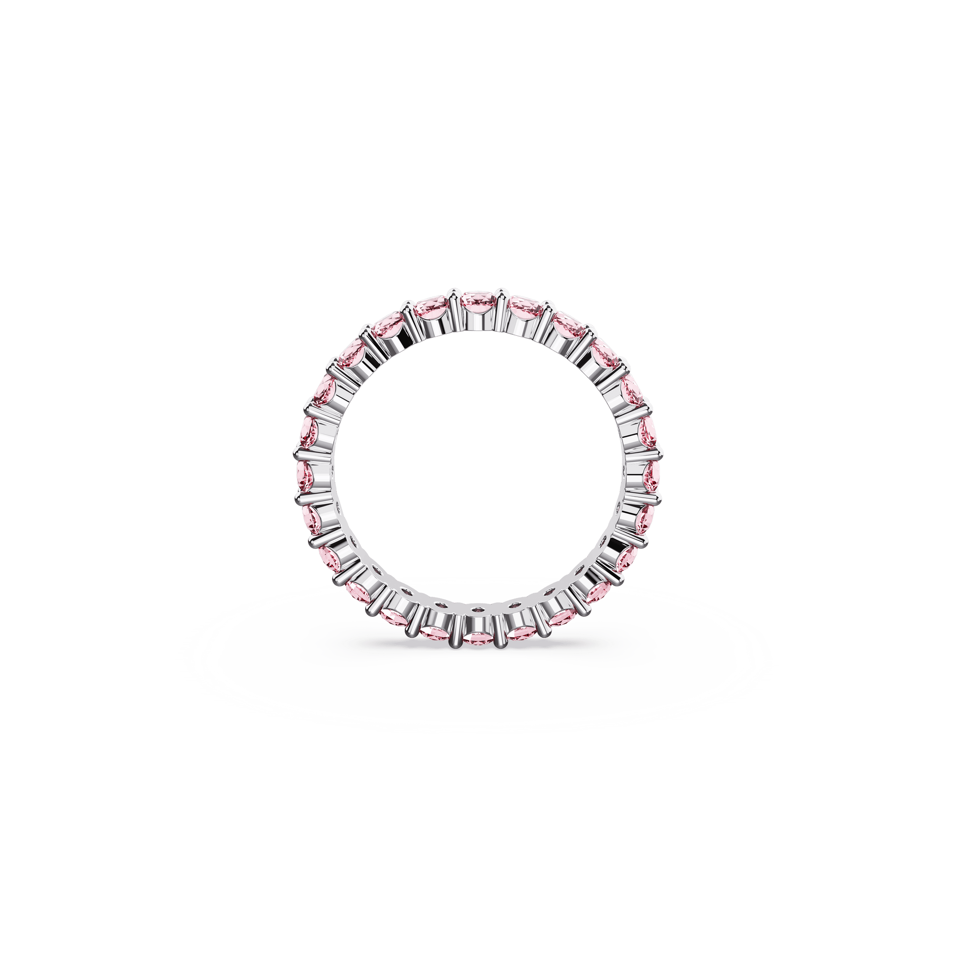 Matrix ring, Round cut, Pink, Rhodium plated 5658855