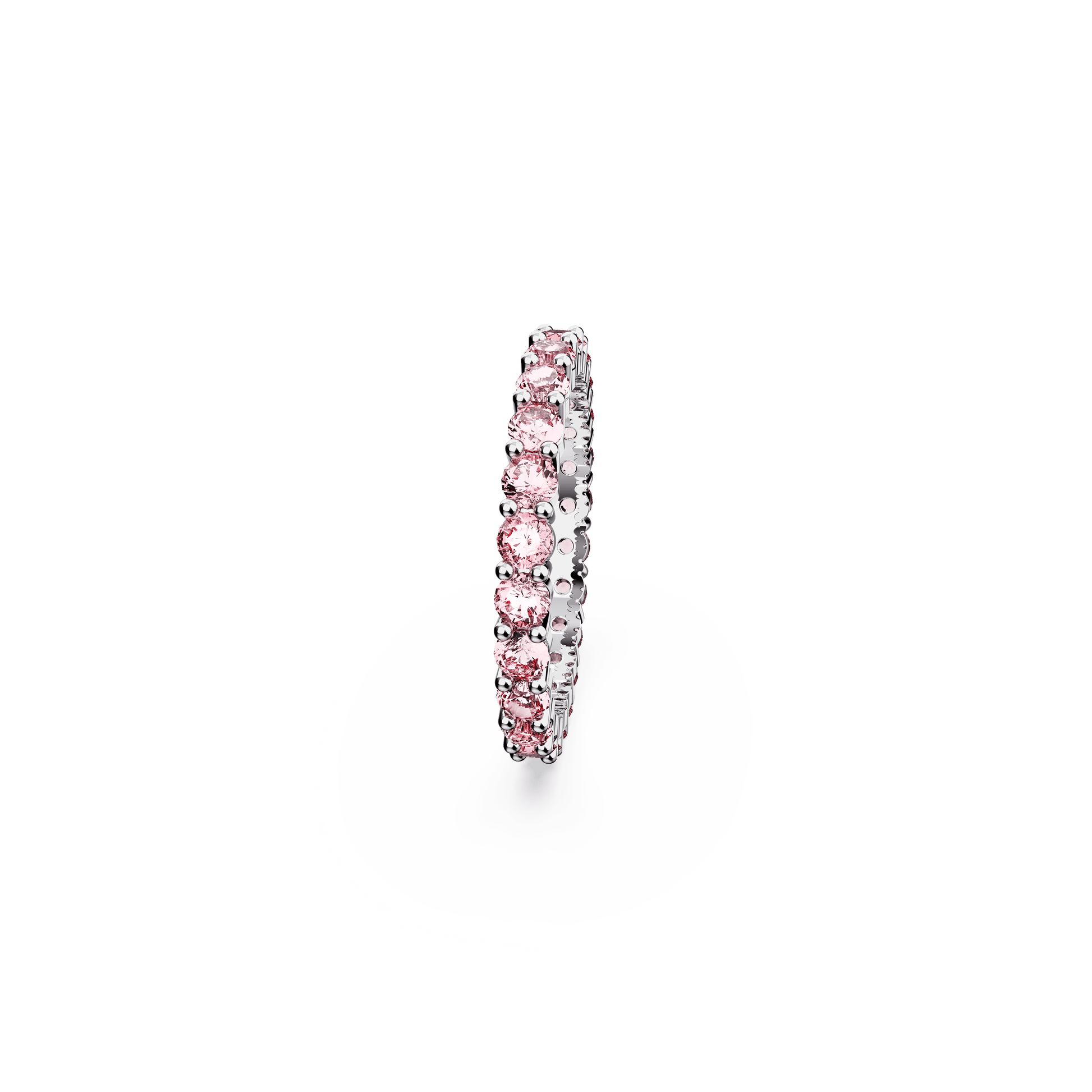 Matrix ring, Round cut, Pink, Rhodium plated 5658856