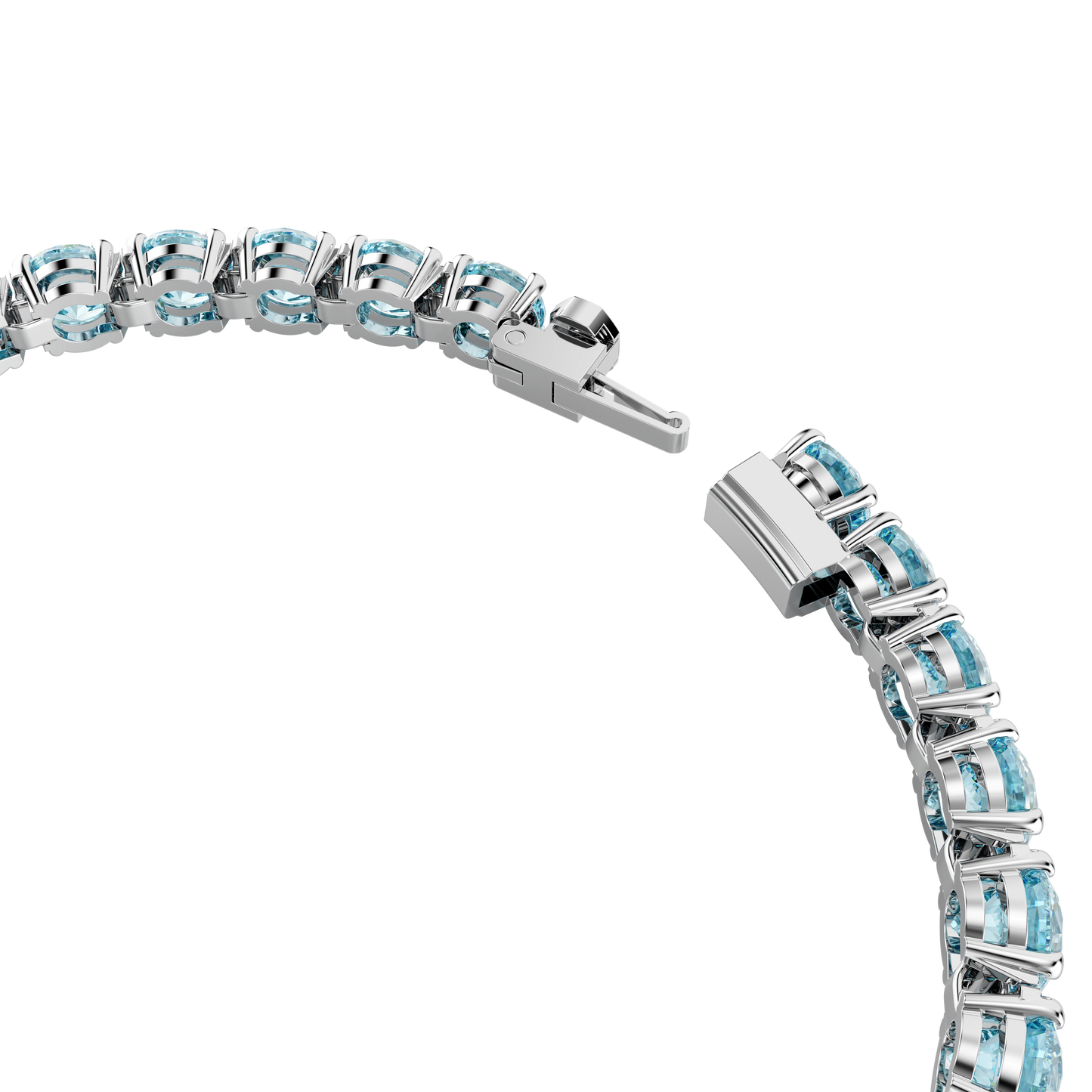 Matrix Tennis bracelet, Round cut, Blue, Rhodium plated 5660914