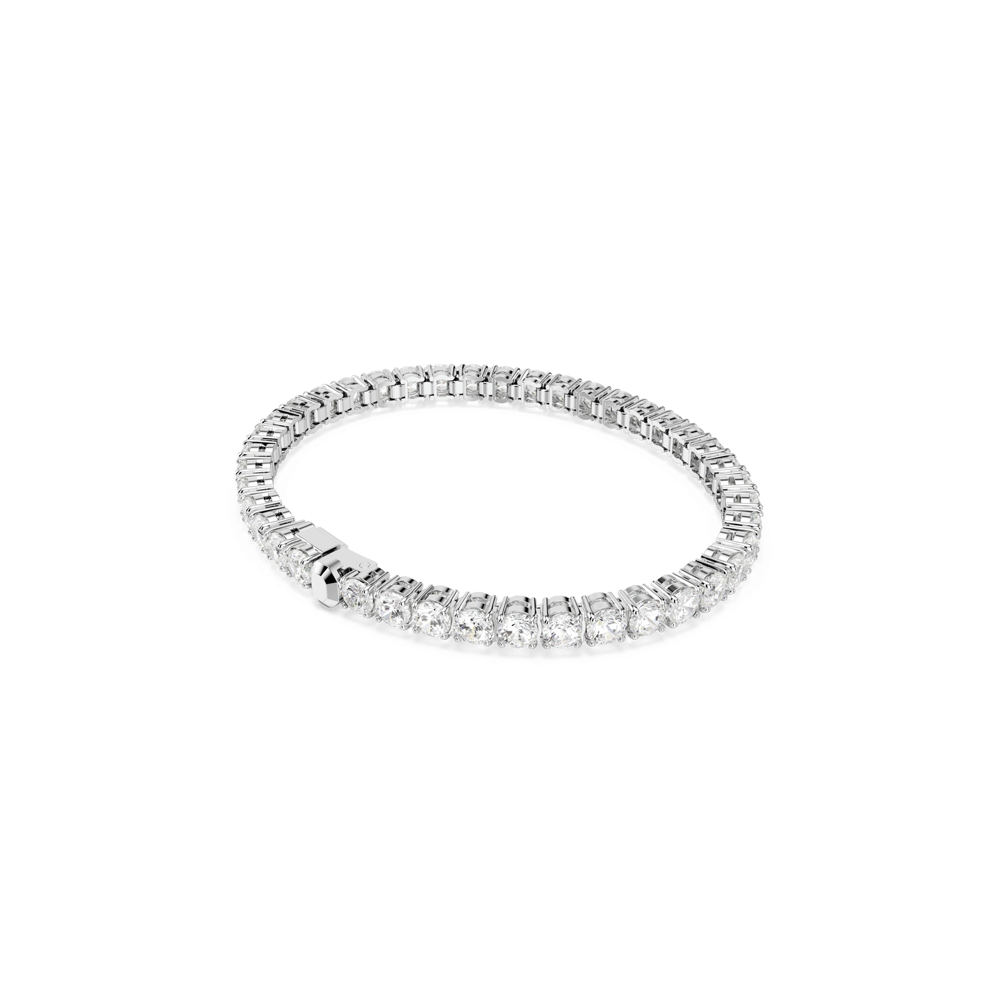 Matrix Tennis bracelet, Round cut, White, Rhodium plated 5660917
