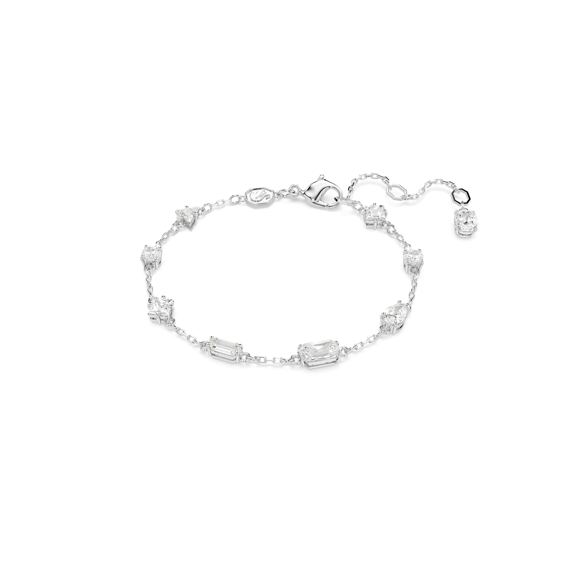 Mesmera bracelet, Mixed cuts, Scattered design, White, Rhodium plated 5661530