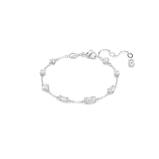 Mesmera bracelet, Mixed cuts, Scattered design, White, Rhodium plated 5661530