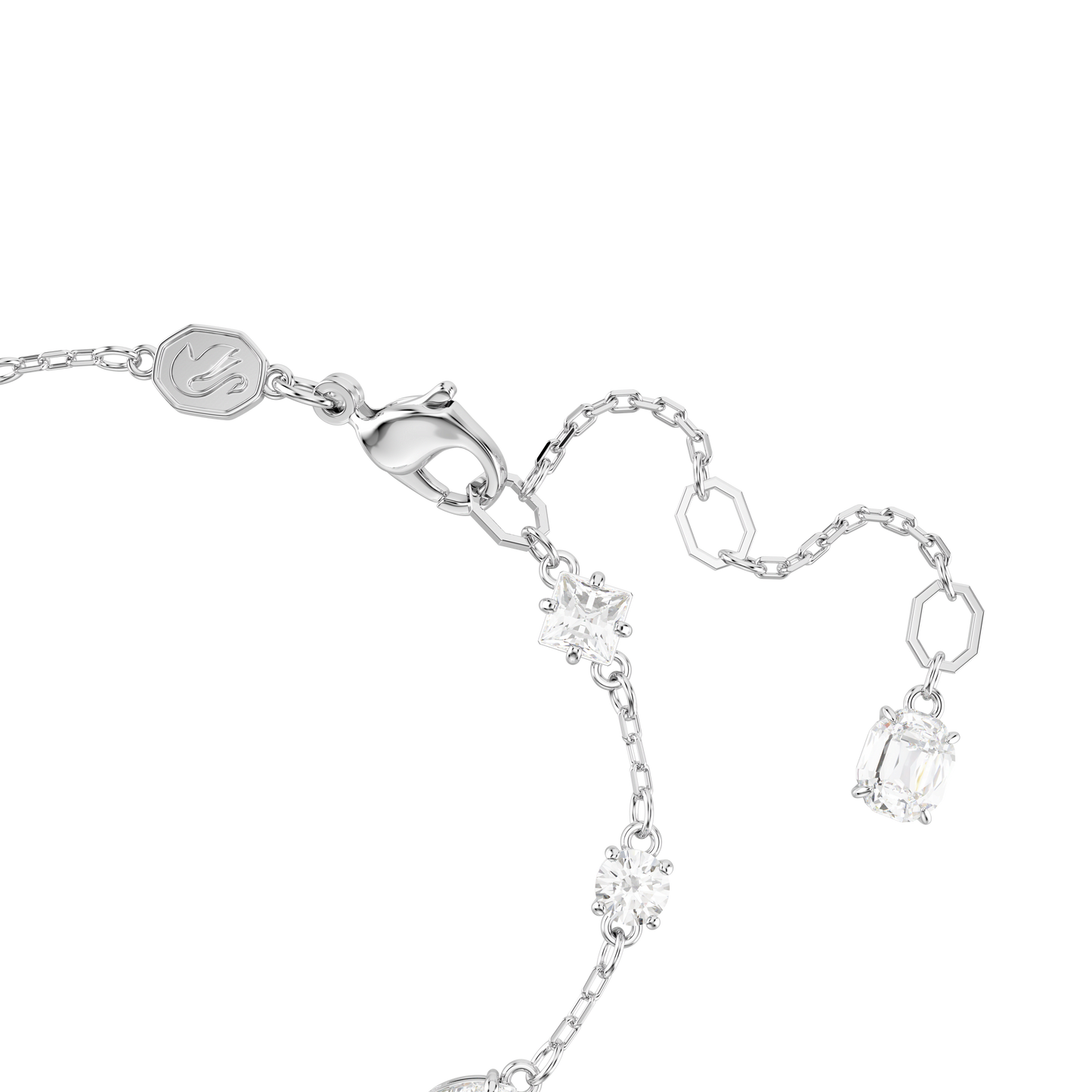 Mesmera bracelet, Mixed cuts, Scattered design, White, Rhodium plated 5661530