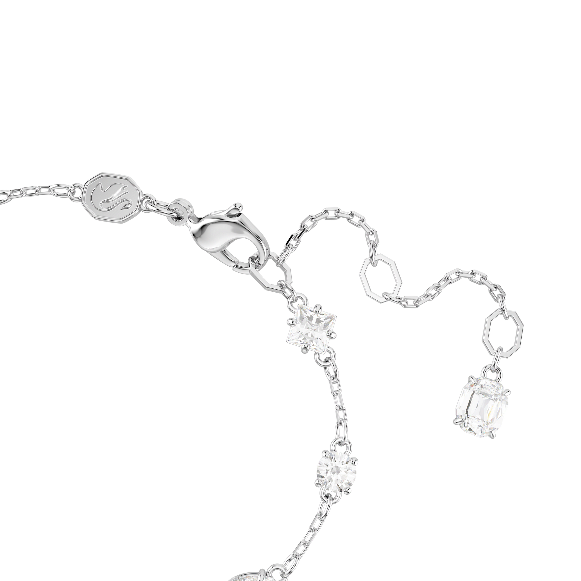 Mesmera bracelet, Mixed cuts, Scattered design, White, Rhodium plated 5661530