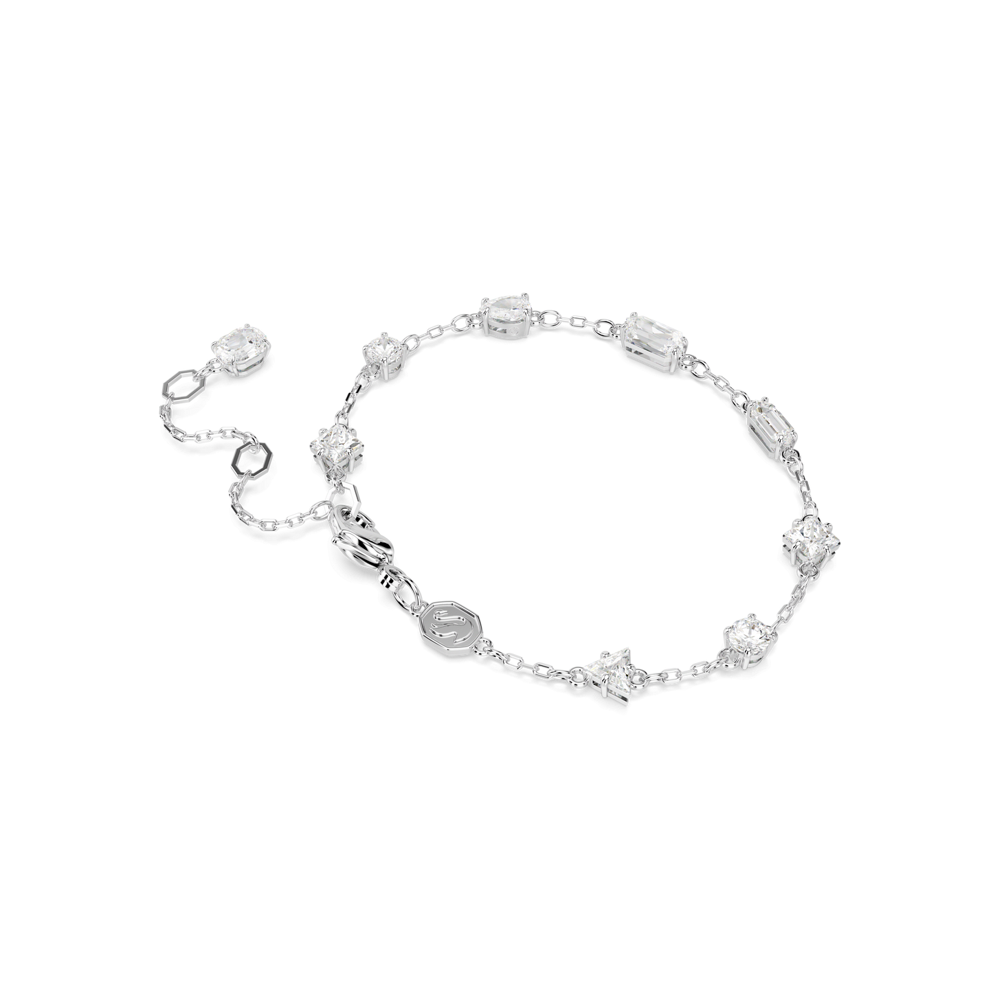 Mesmera bracelet, Mixed cuts, Scattered design, White, Rhodium plated 5661530