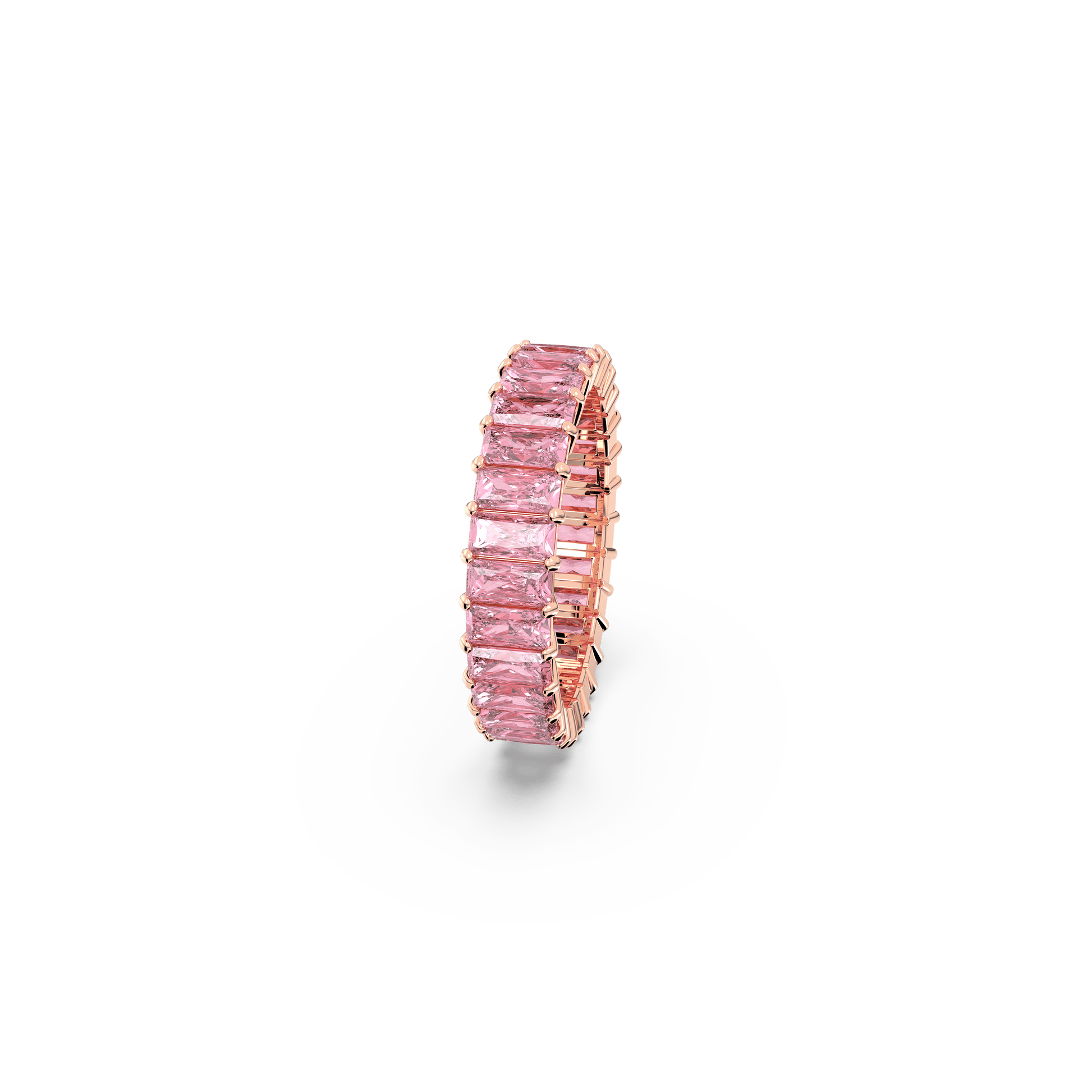 Matrix ring, Baguette cut, Pink, Rose gold-tone plated 5662103
