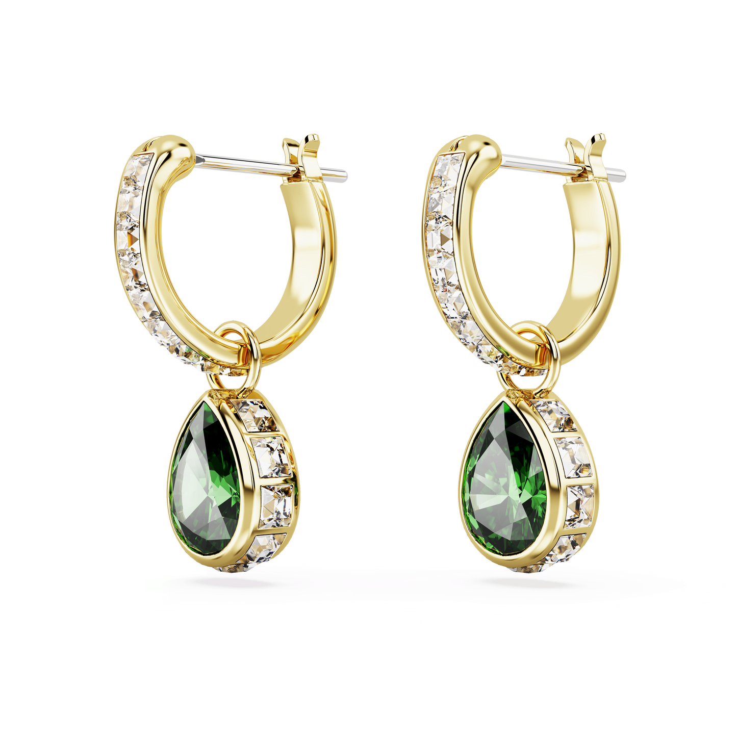 Chroma drop earrings, Pear cut, Green, Gold-tone plated 5662922