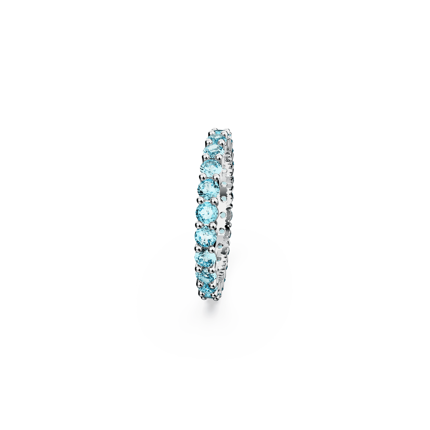 Matrix ring, Round cut, Blue, Rhodium plated 5664429