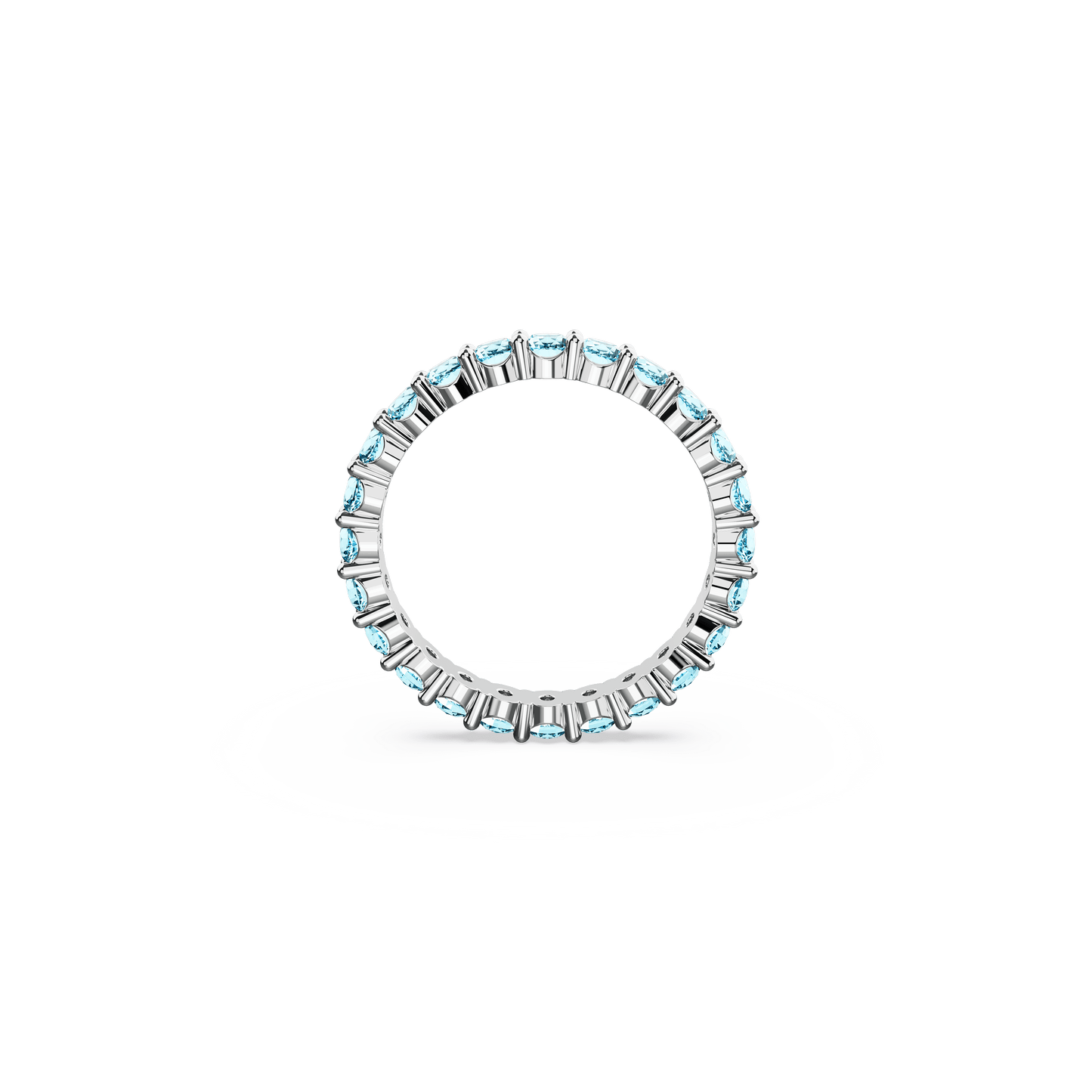Matrix ring, Round cut, Blue, Rhodium plated 5664429