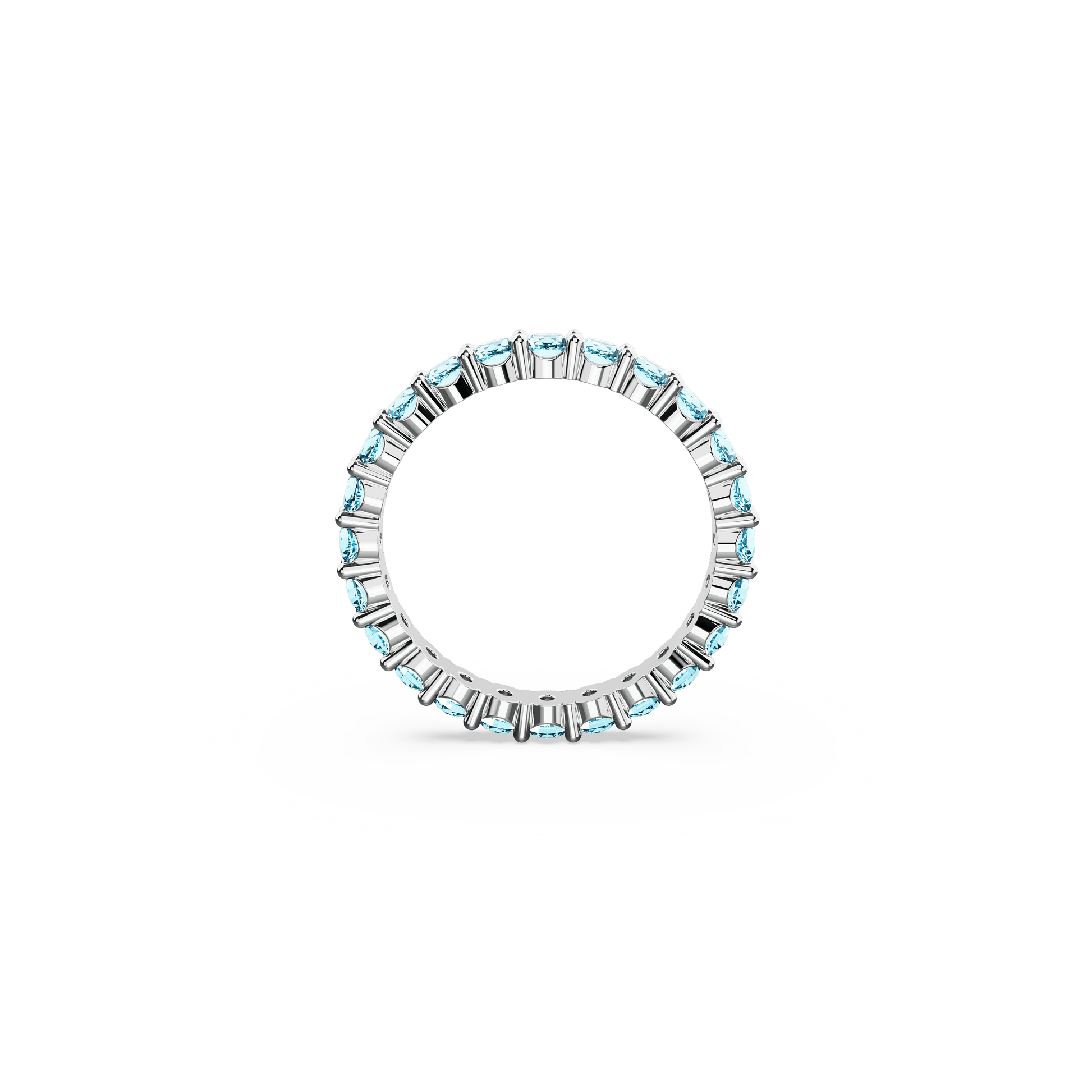 Matrix ring, Round cut, Blue, Rhodium plated 5664429