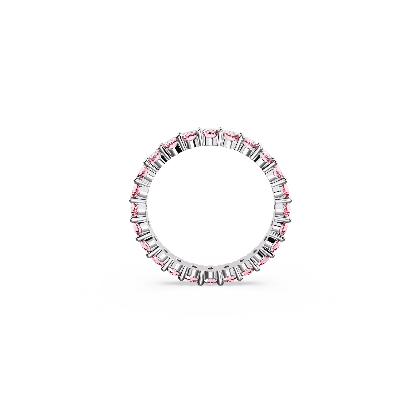 Matrix ring, Round cut, Pink, Rhodium plated 5664430