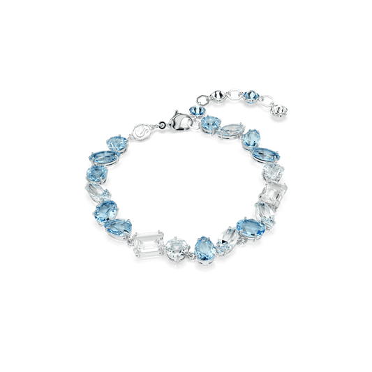 Gema bracelet, Mixed cuts, Blue, Rhodium plated 5666018